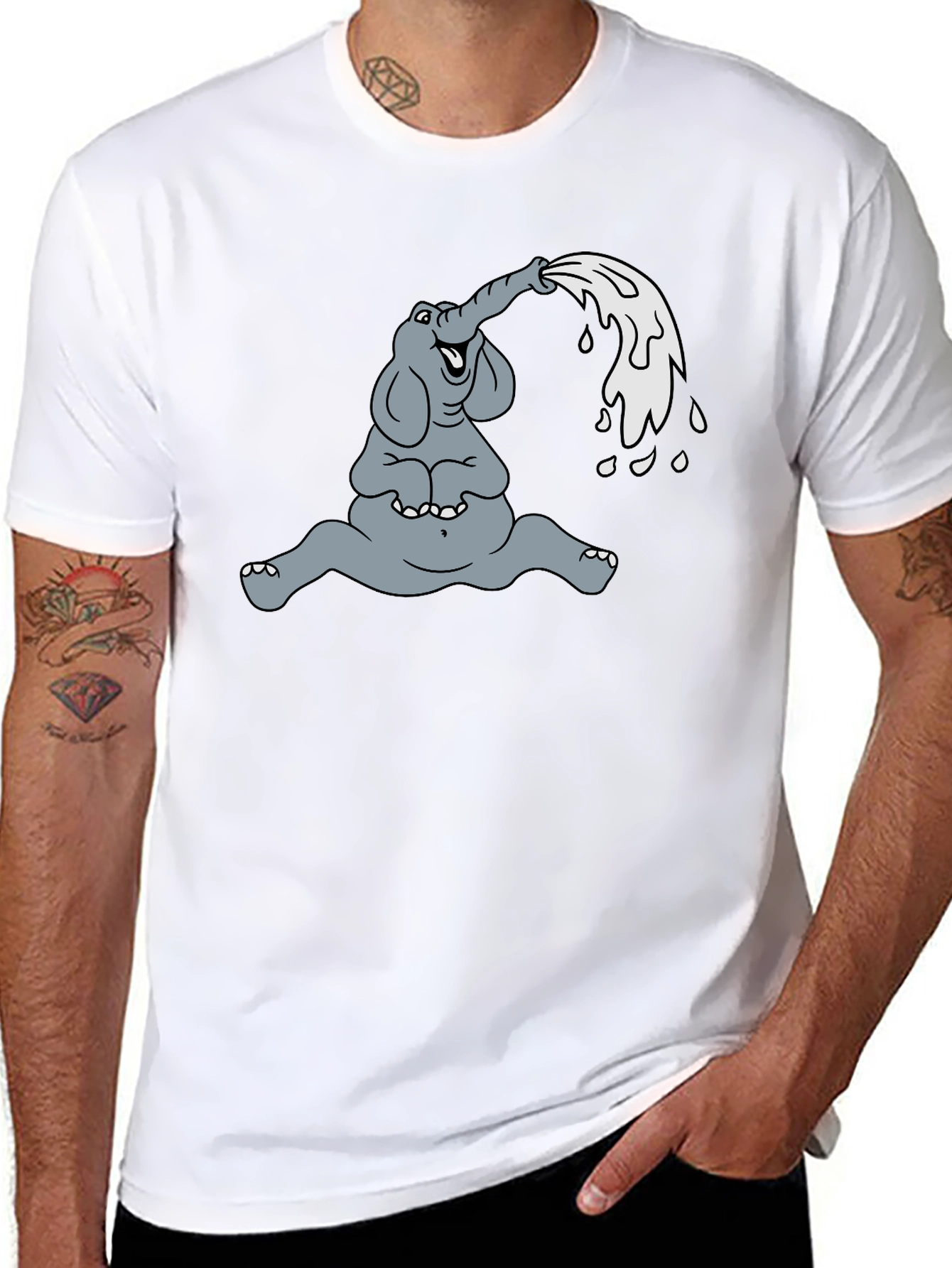 Elephant Cartoon T-Shirt - Funny Animal Graphic Tee