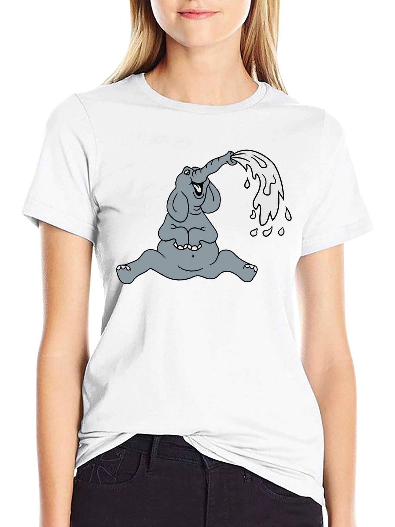 Elephant Cartoon T-Shirt - Funny Animal Graphic Tee