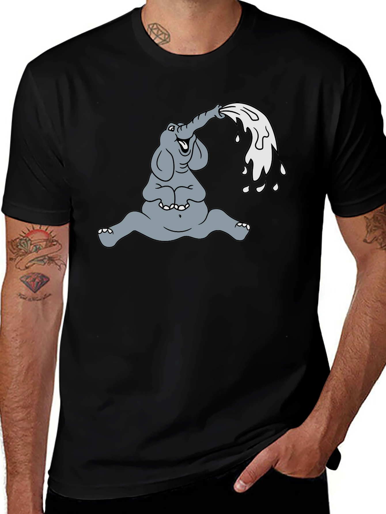 Elephant Cartoon T-Shirt - Funny Animal Graphic Tee