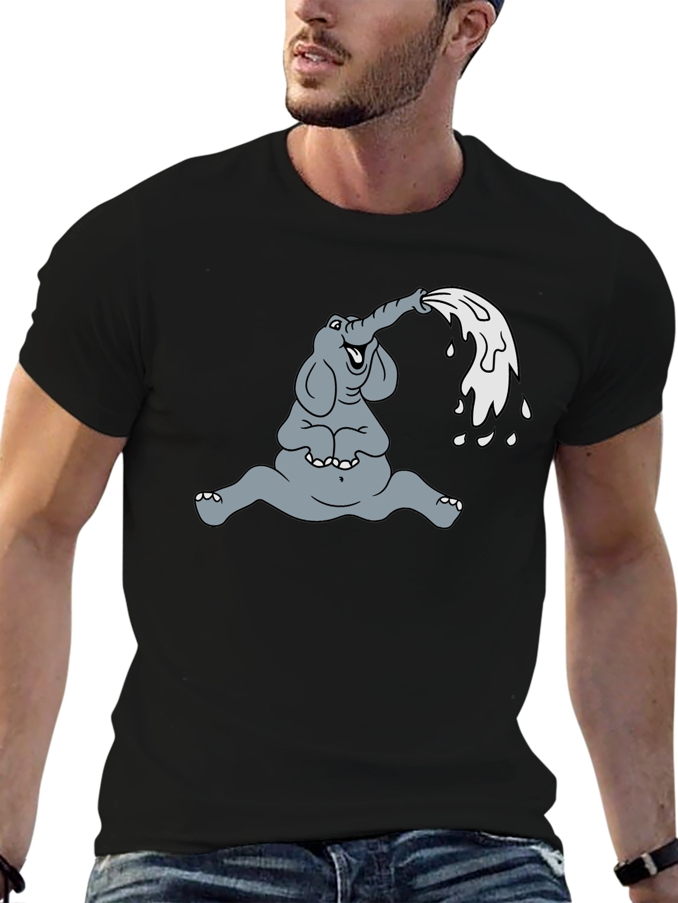Elephant Cartoon T-Shirt - Funny Animal Graphic Tee