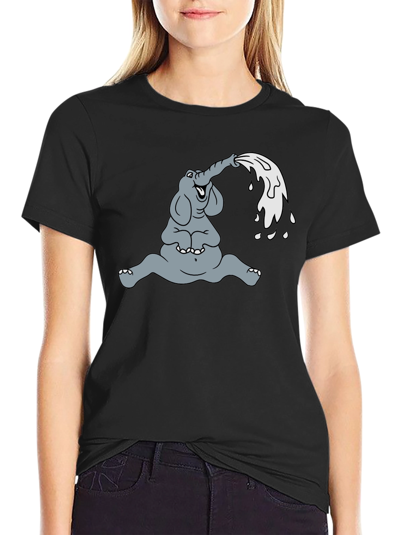 Elephant Cartoon T-Shirt - Funny Animal Graphic Tee
