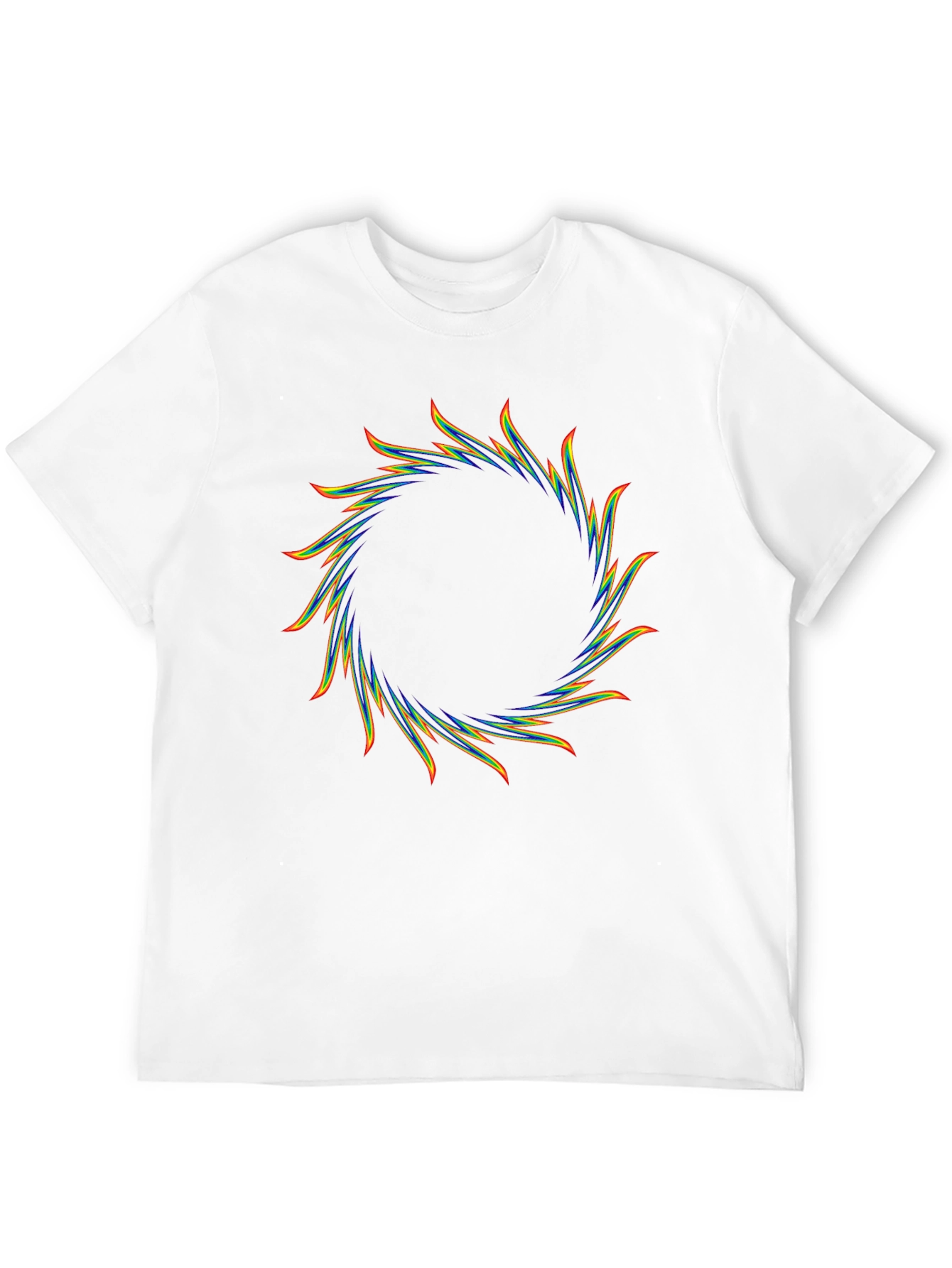 Rainbow Sunburst Black T-Shirt - Graphic Tee