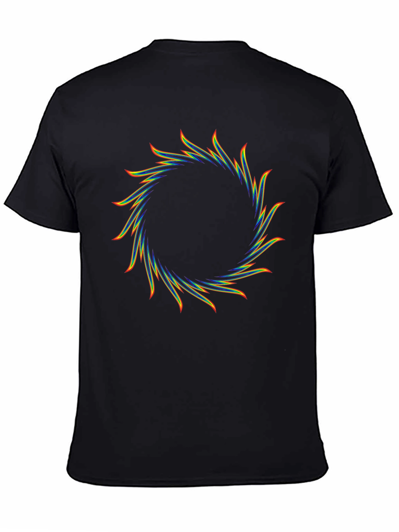 Rainbow Sunburst Black T-Shirt - Graphic Tee