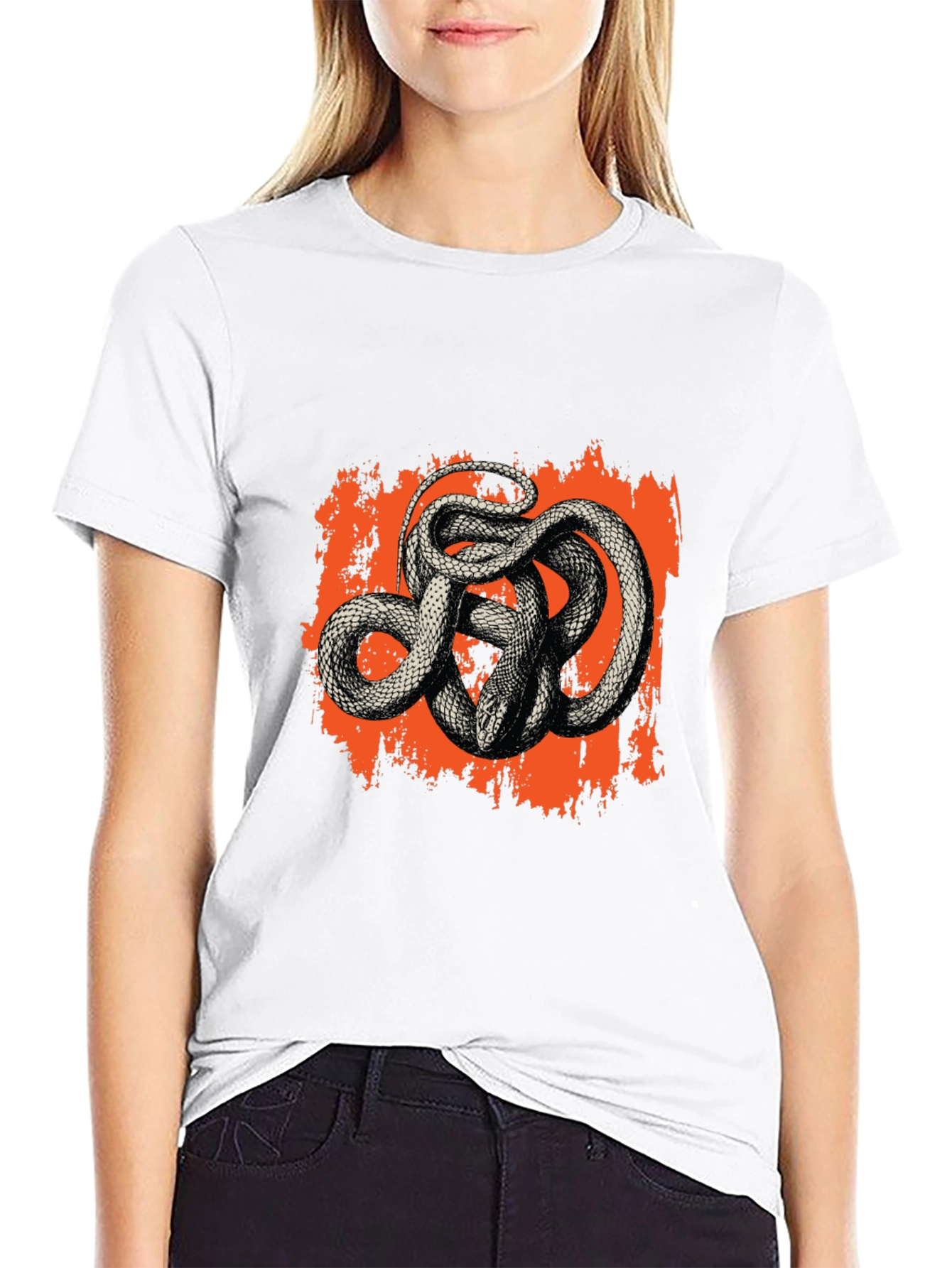 Mens Black Snake Graphic Tee