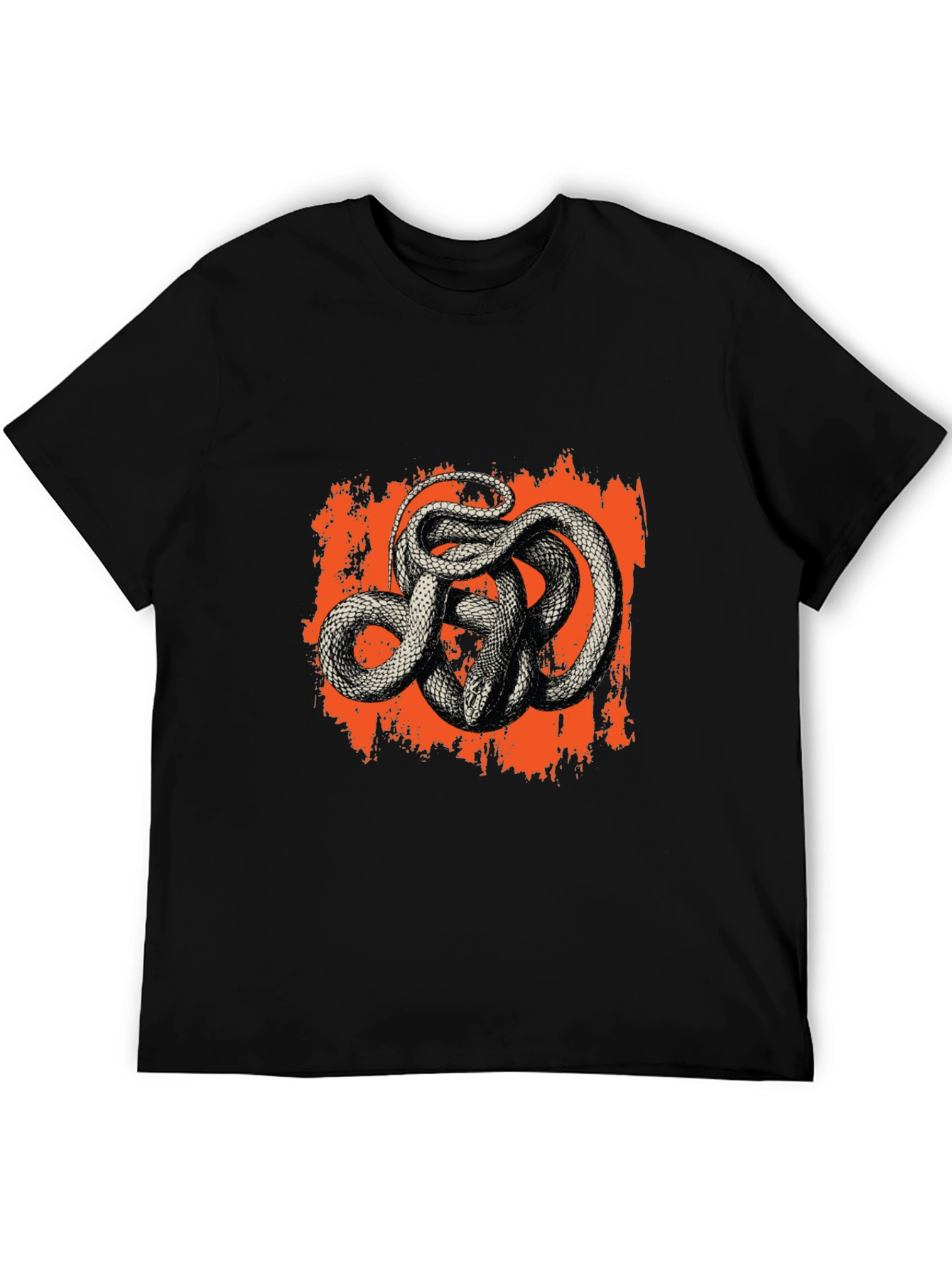 Mens Black Snake Graphic Tee