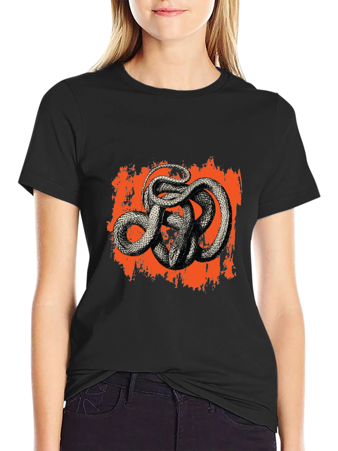 Mens Black Snake Graphic Tee