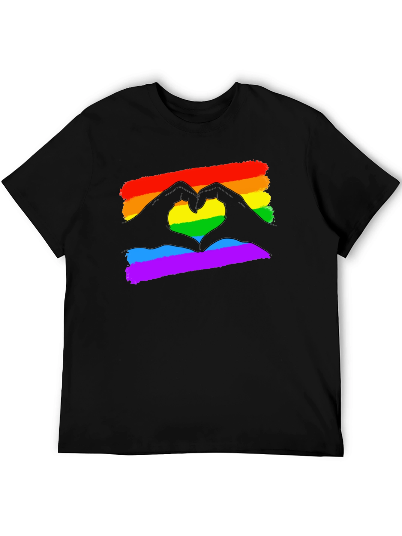 Pride Love Heart Gesture T-Shirt - Black