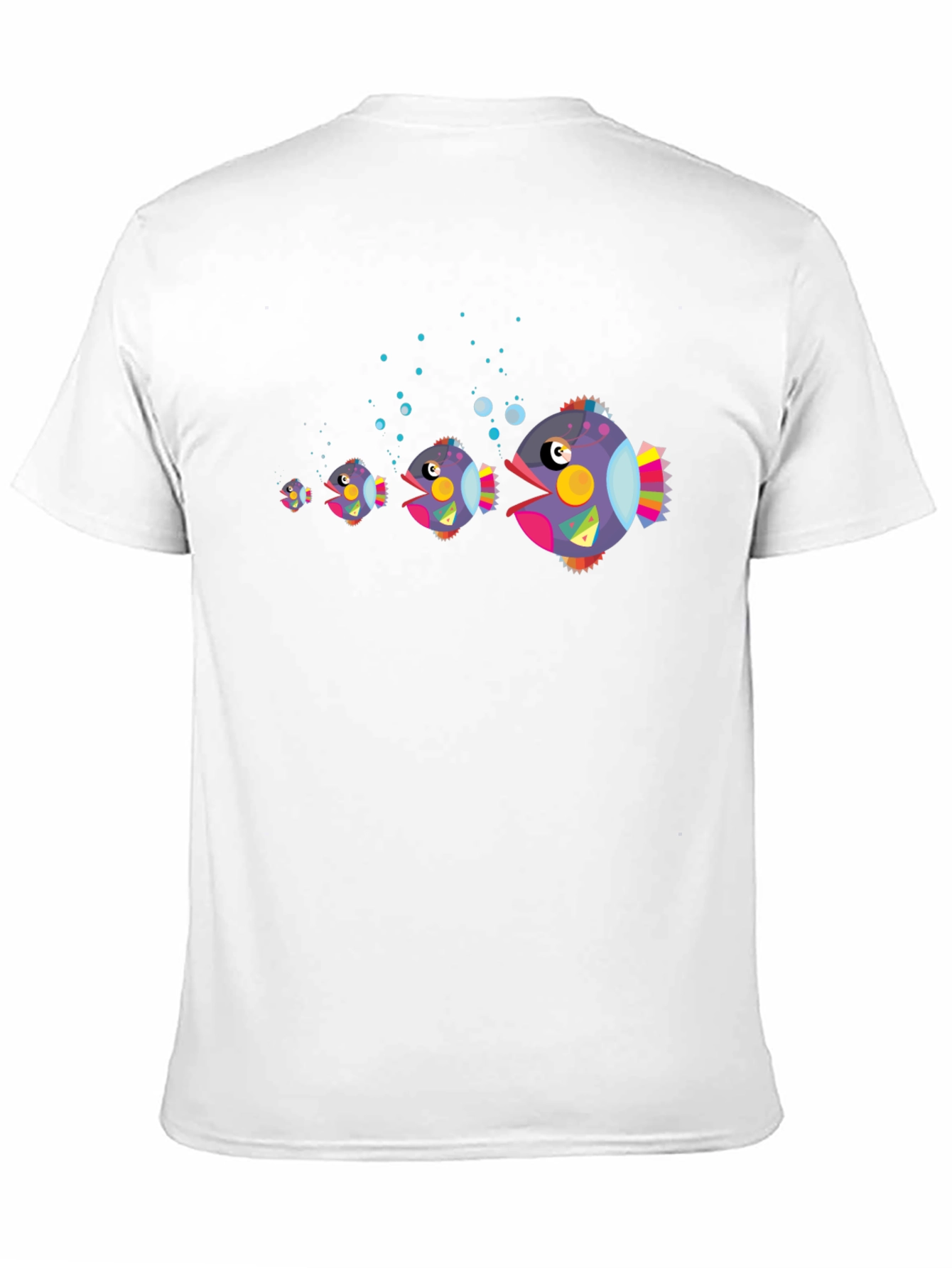 Fish Eat Fish Graphic Print Black T-Shirt