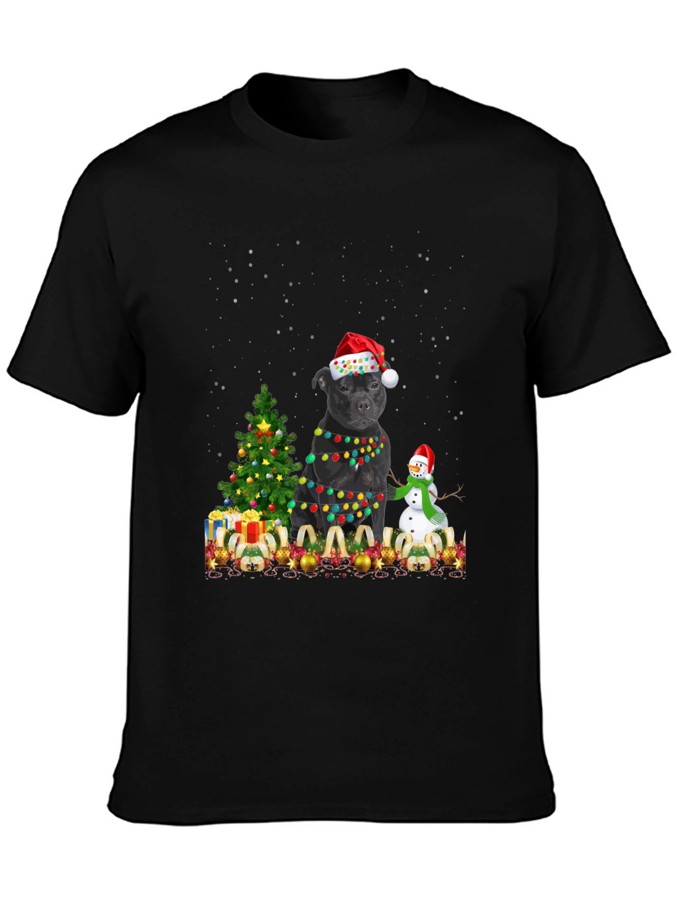 Christmas Staffordshire Bull Terrier T-Shirt