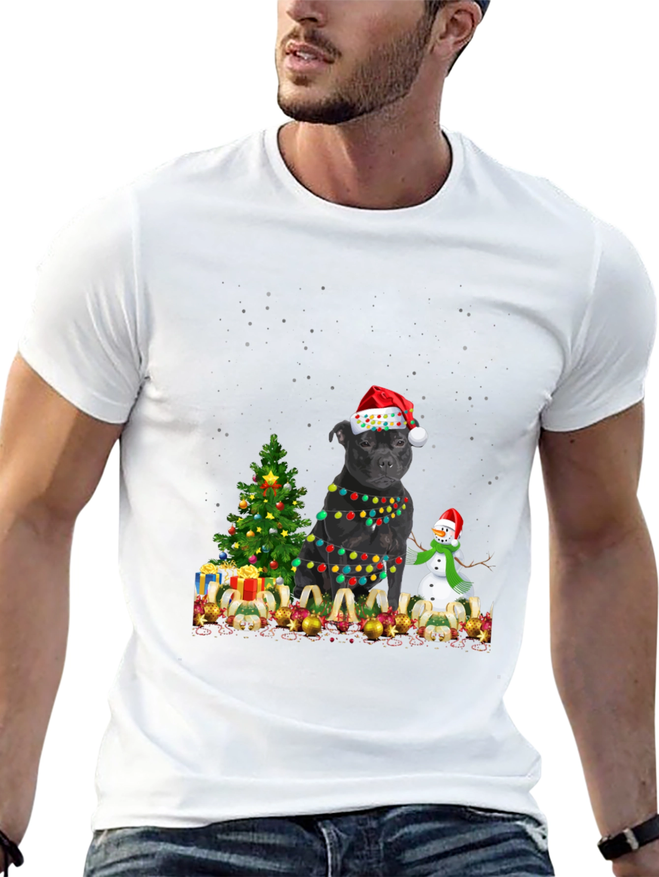 Christmas Staffordshire Bull Terrier T-Shirt
