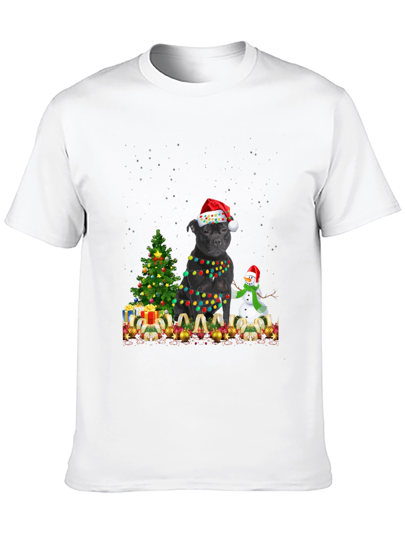Christmas Staffordshire Bull Terrier T-Shirt