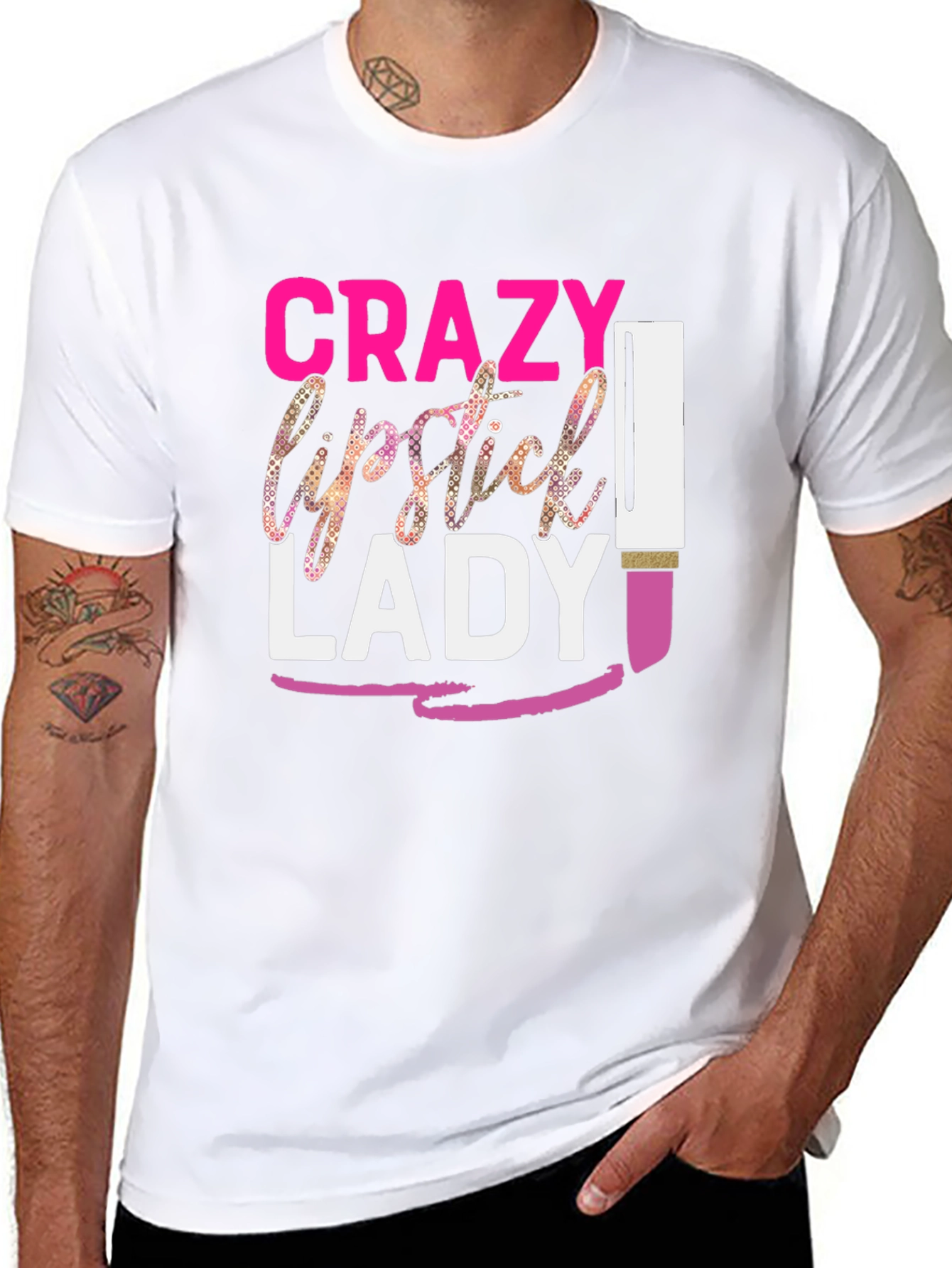 Crazy Lipstick Lady Black Graphic Tee