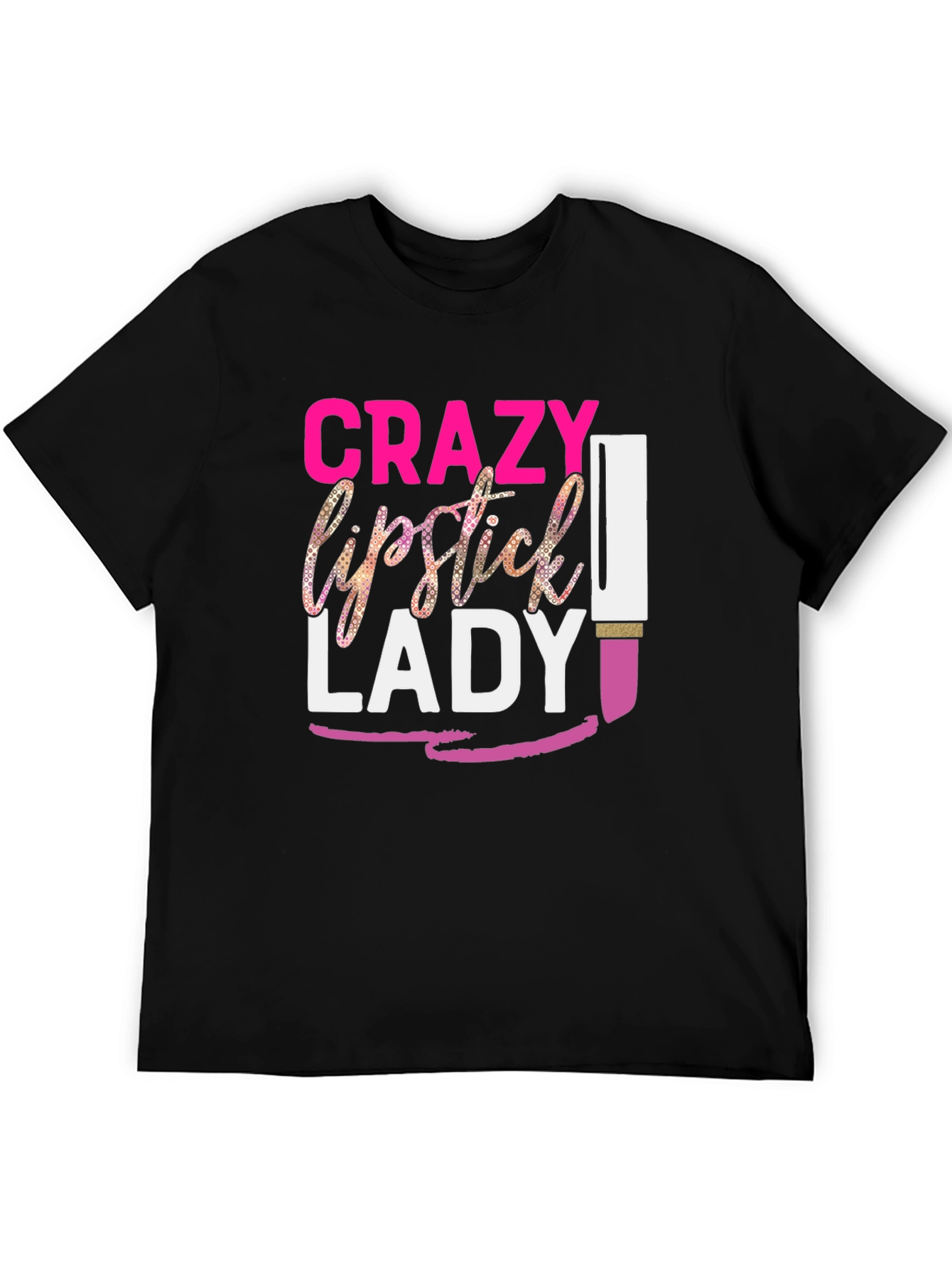 Crazy Lipstick Lady Black Graphic Tee