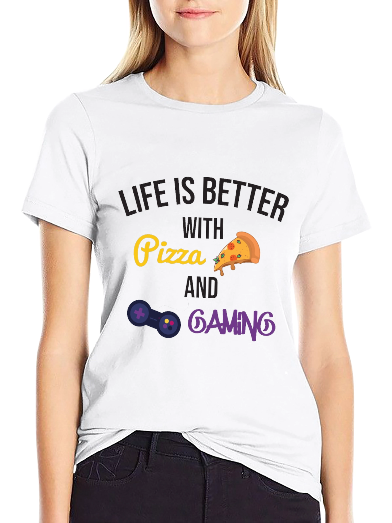 Life is Better with Pizza and Gaming T-Shirt