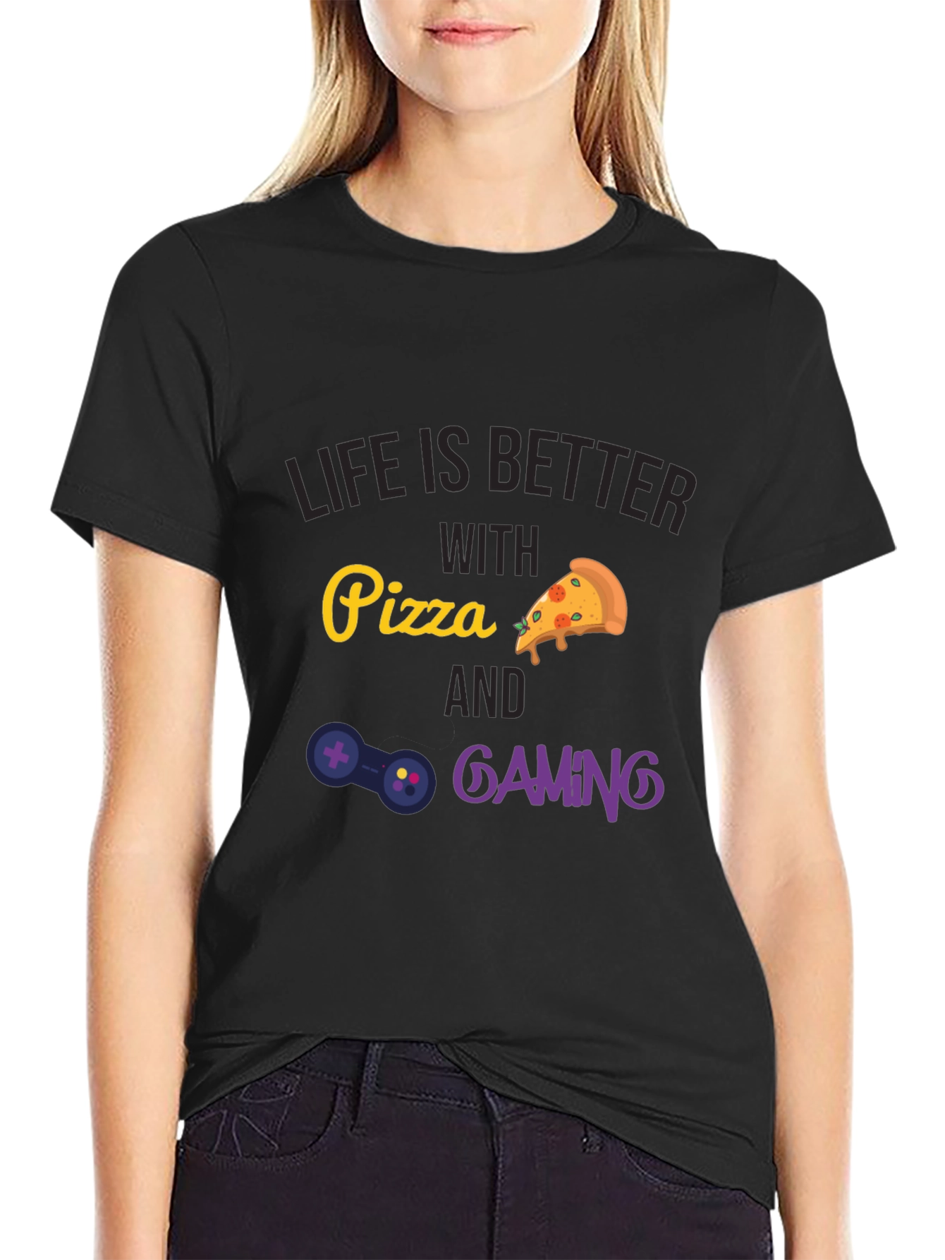 Life is Better with Pizza and Gaming T-Shirt