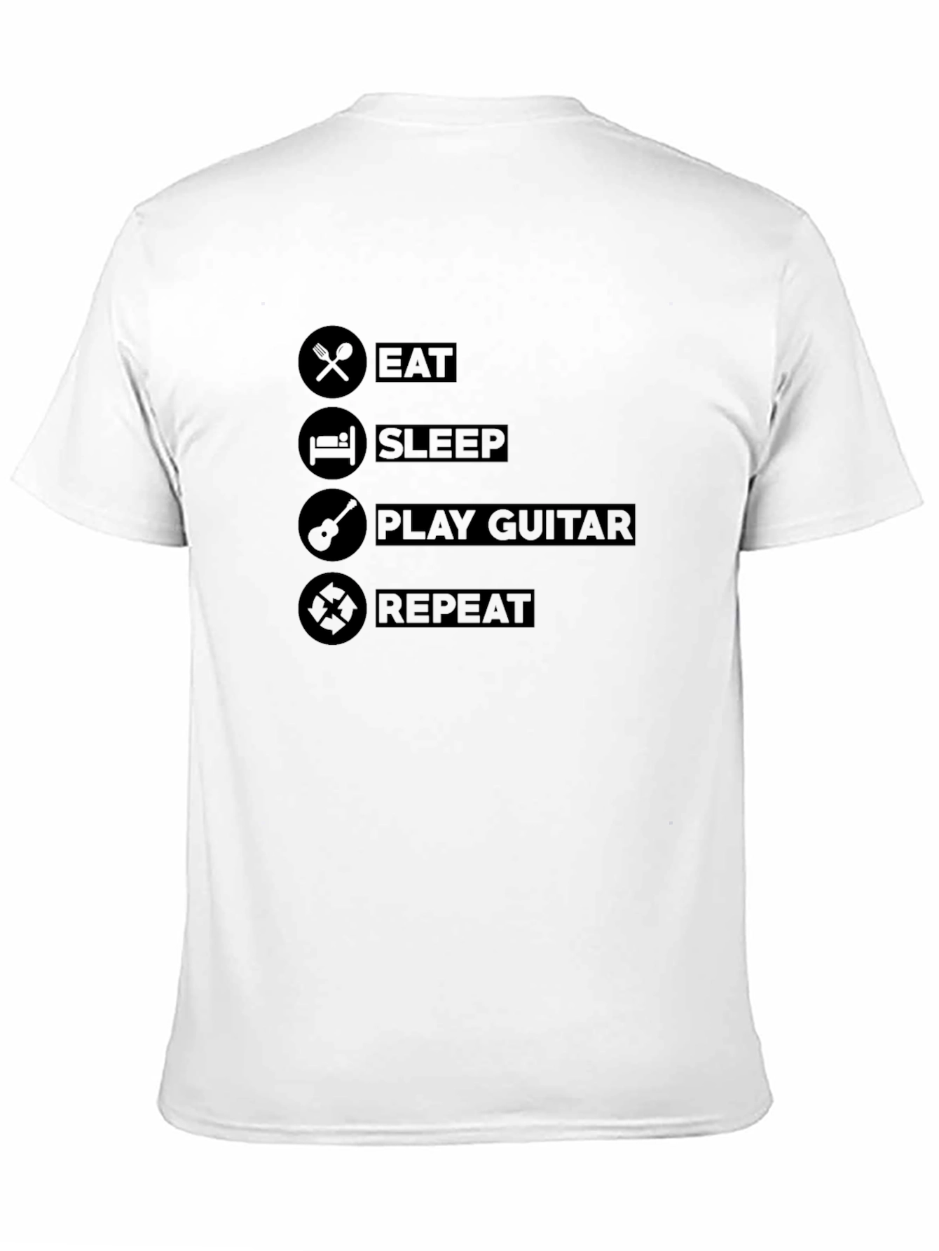 Eat Sleep Play Guitar Repeat Black T-Shirt