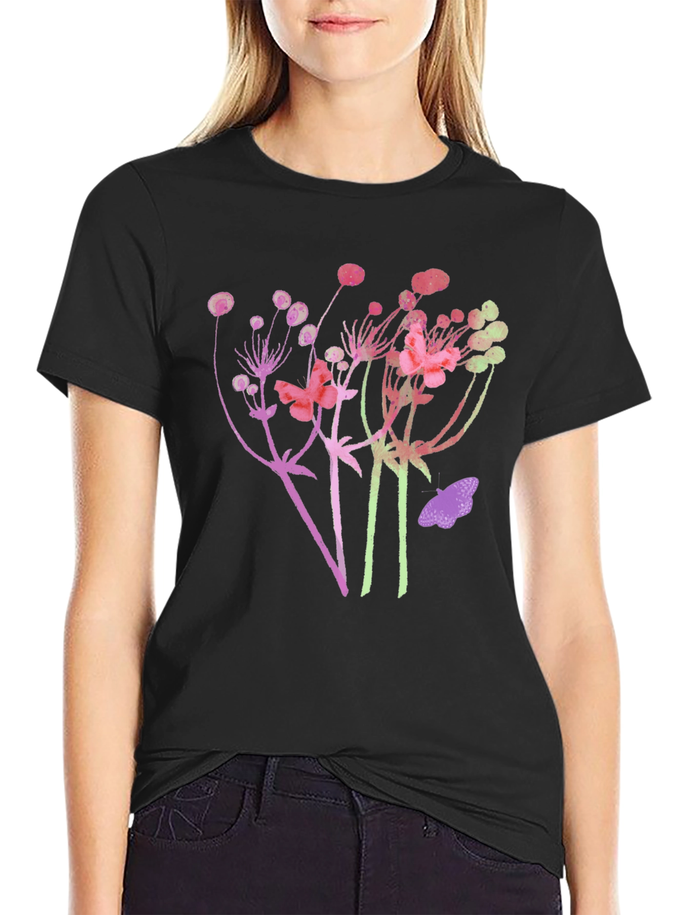 Floral Butterfly Graphic Tee