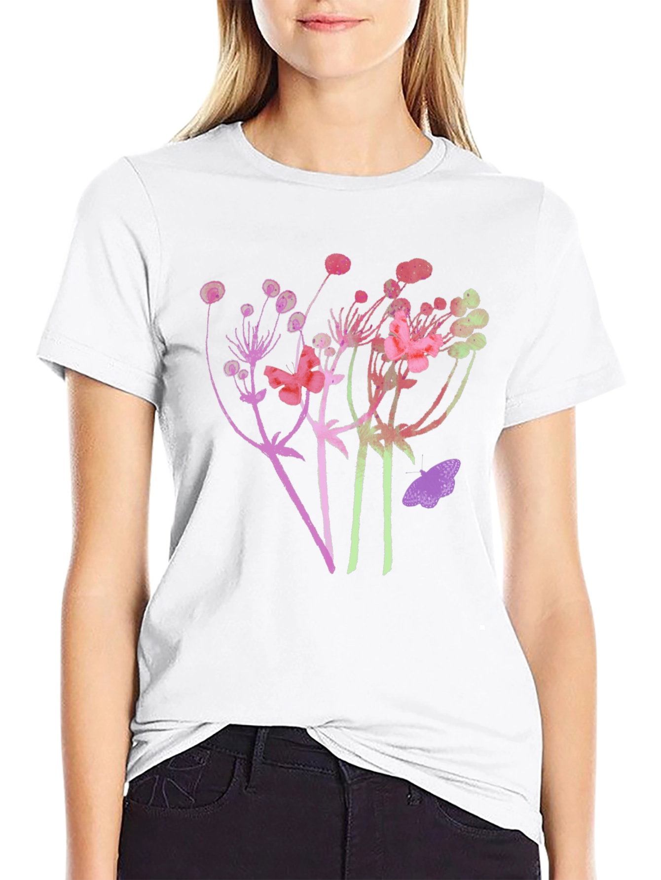 Floral Butterfly Graphic Tee