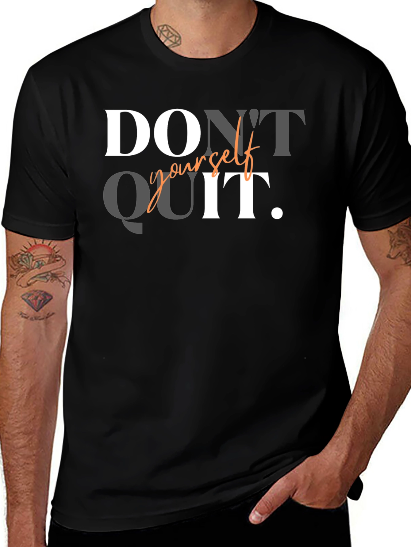 Dont Quit Motivational Black T-Shirt