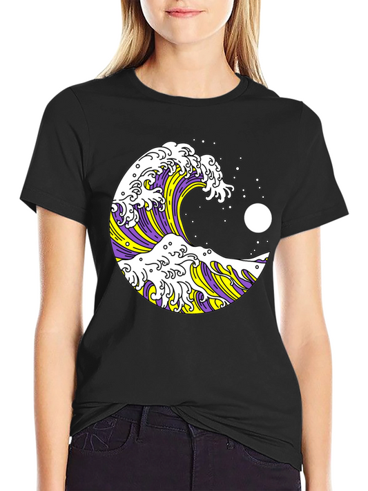 Great Wave Graphic Tee - Black