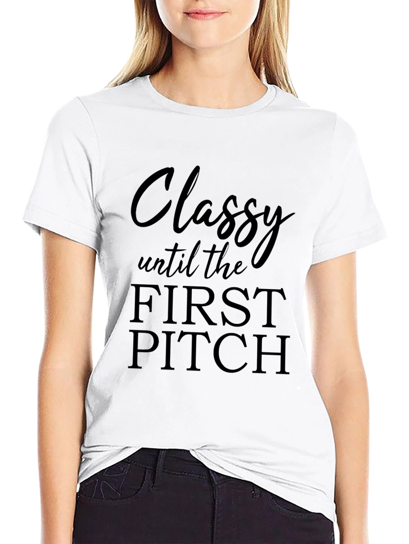 Classy Until First Pitch Black T-Shirt