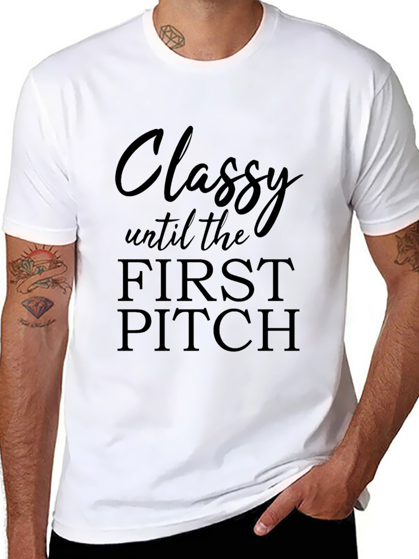 Classy Until First Pitch Black T-Shirt
