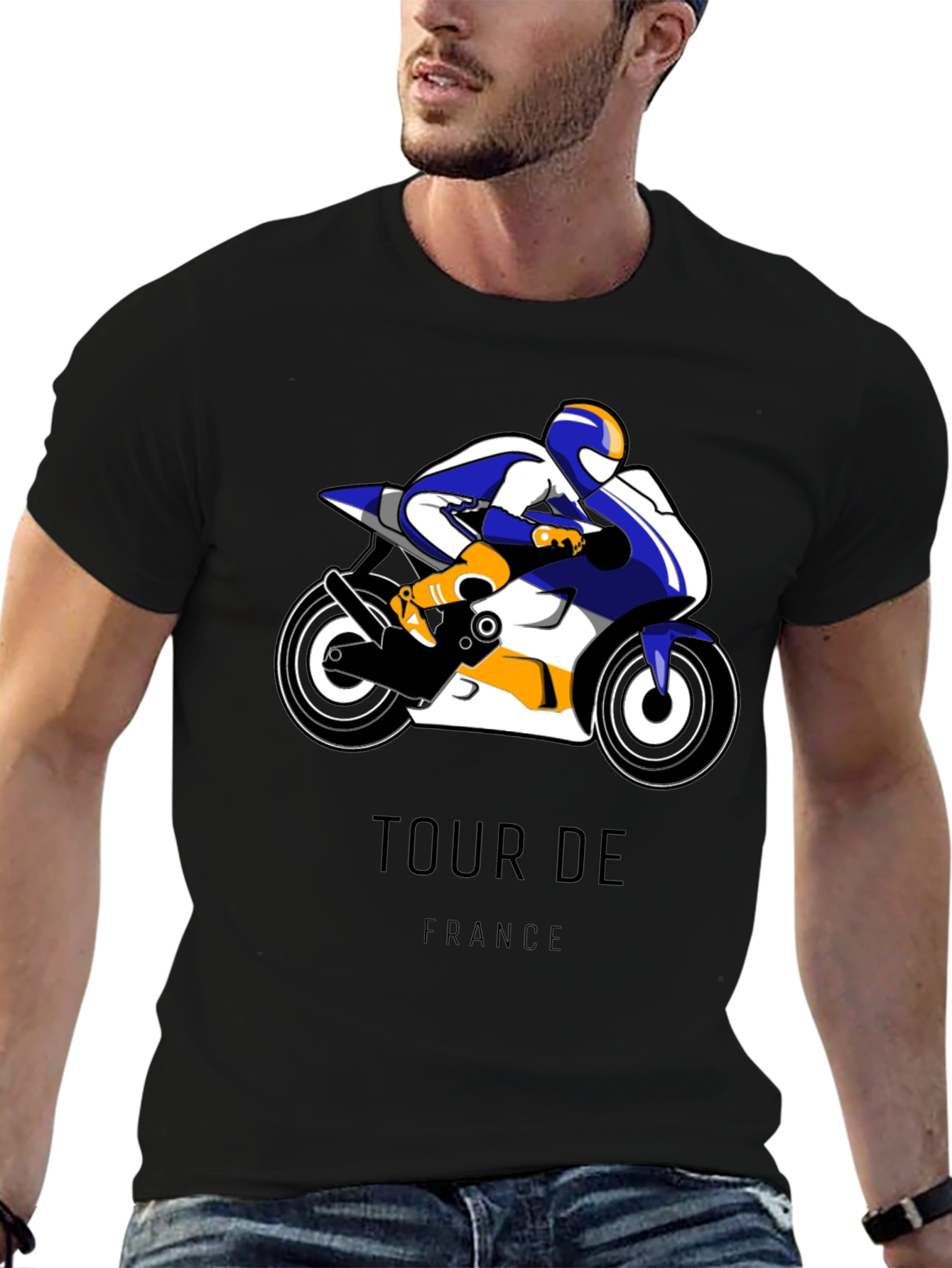 Tour de France Motorcycle Graphic Tee - Black