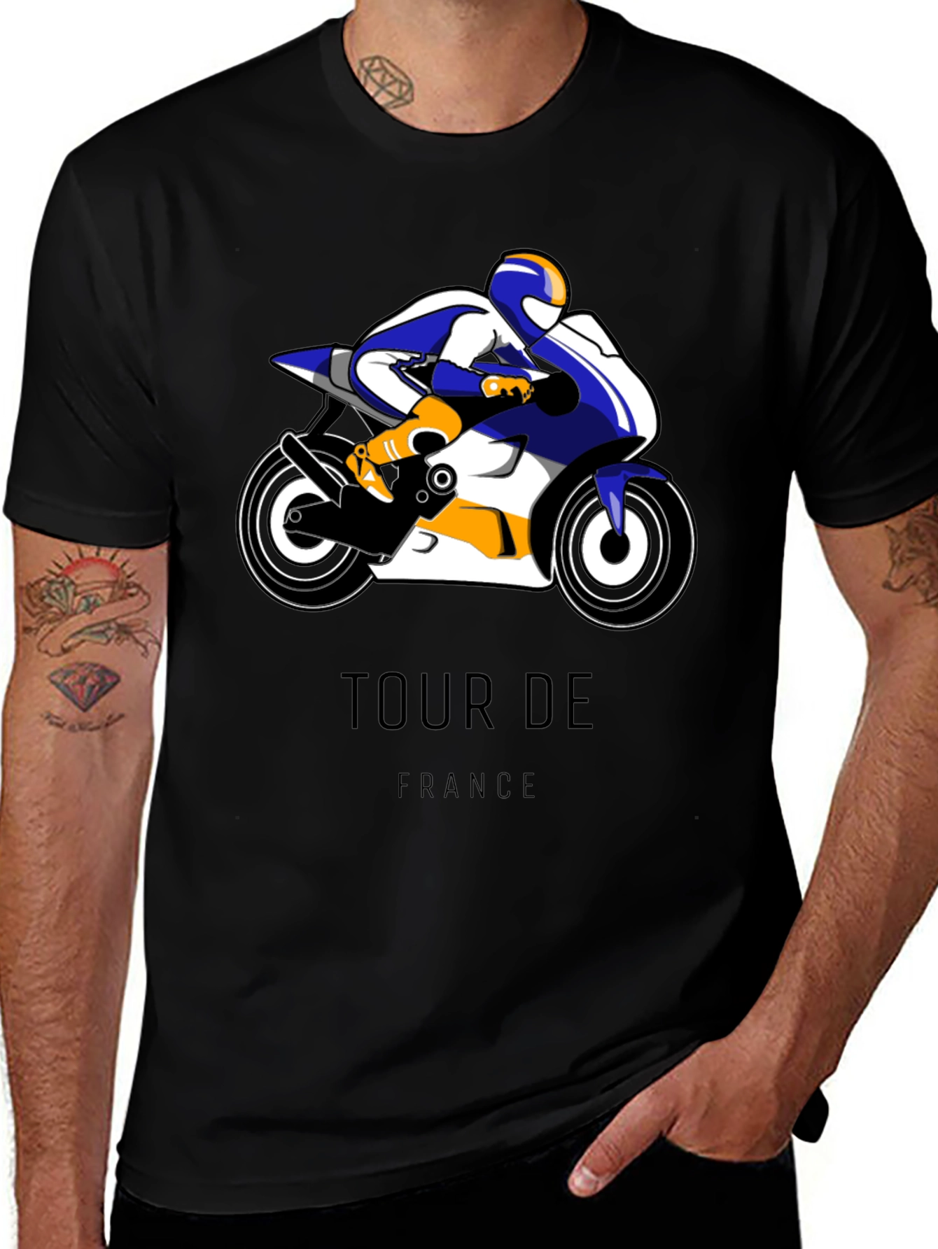 Tour de France Motorcycle Graphic Tee - Black
