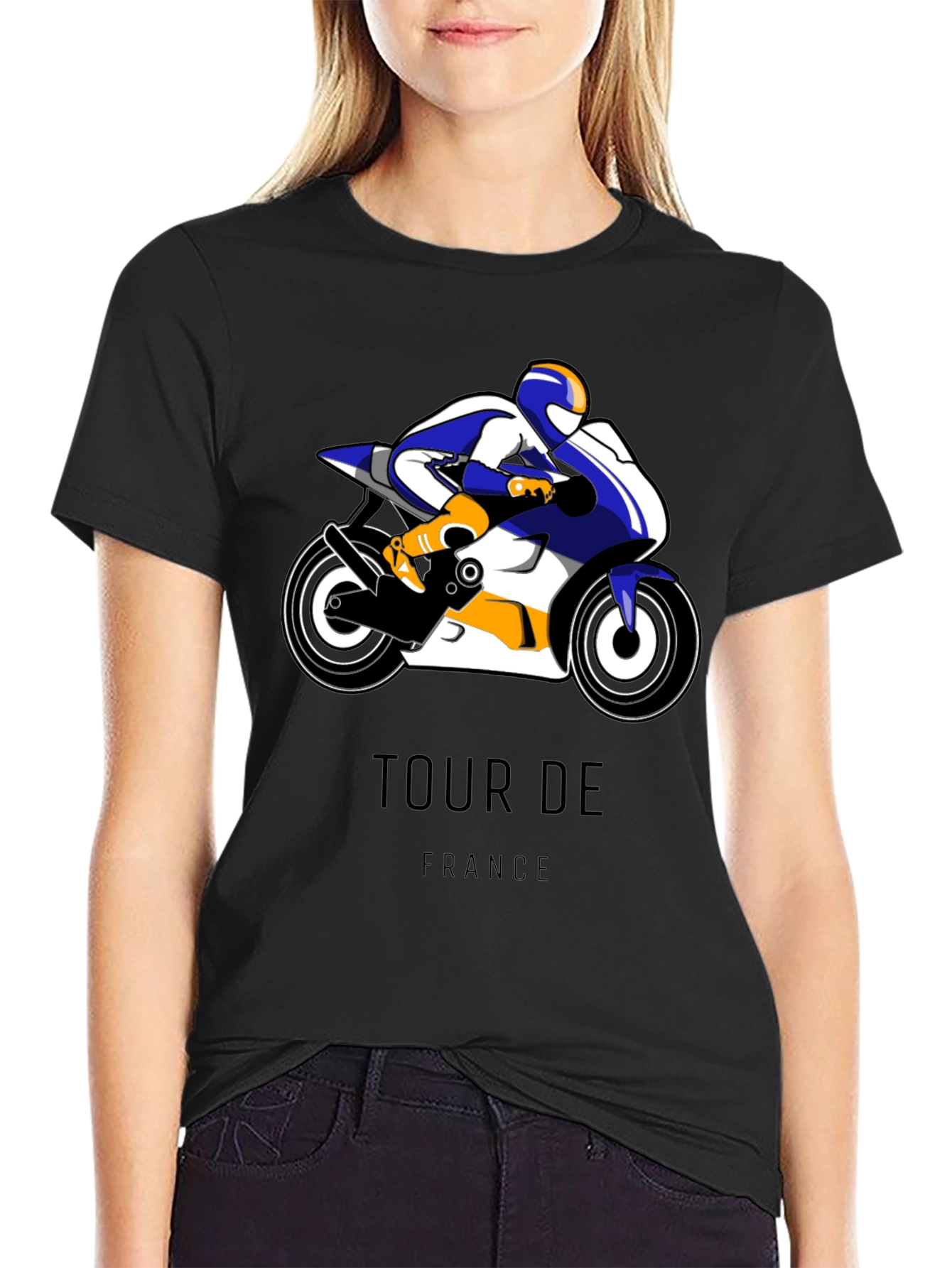 Tour de France Motorcycle Graphic Tee - Black