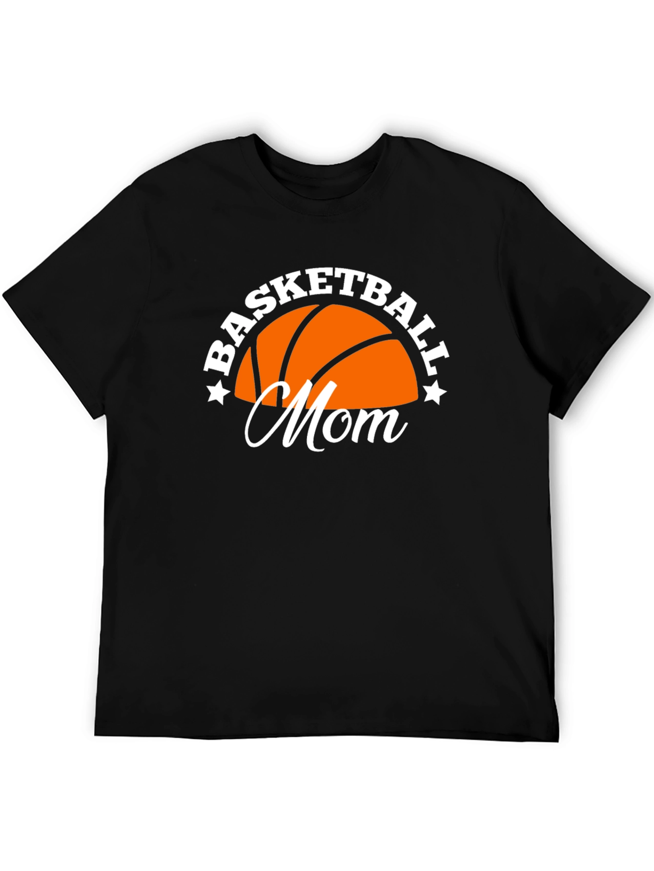 Basketball Mom Graphic Tee - Black Cotton Blend Shirt