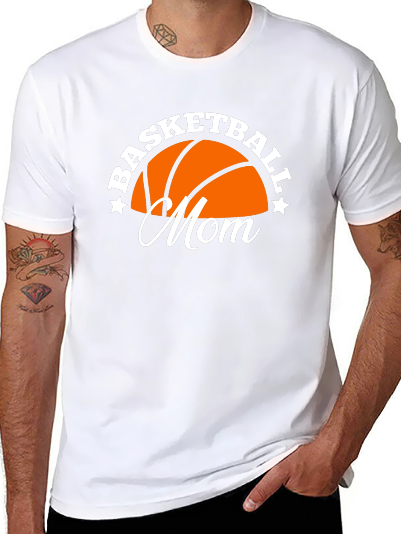 Basketball Mom Graphic Tee - Black Cotton Blend Shirt