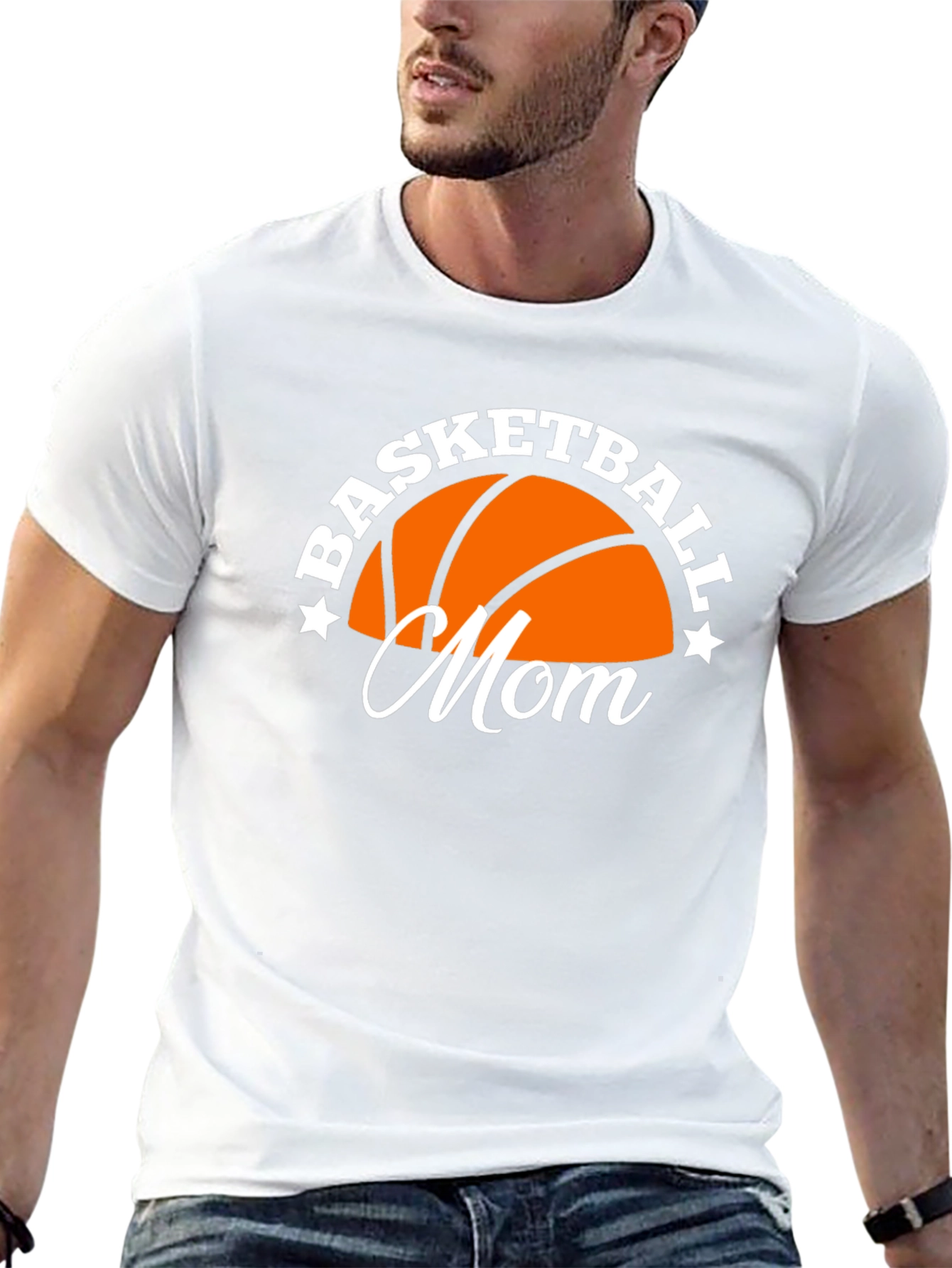 Basketball Mom Graphic Tee - Black Cotton Blend Shirt