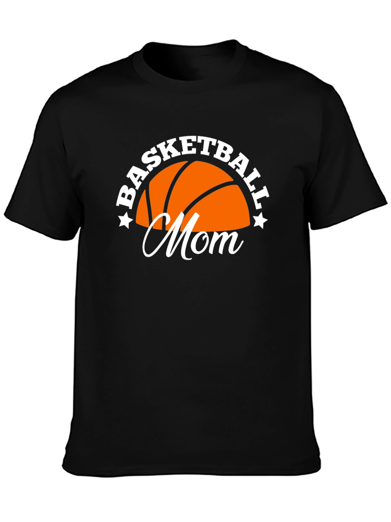 Basketball Mom Graphic Tee - Black Cotton Blend Shirt