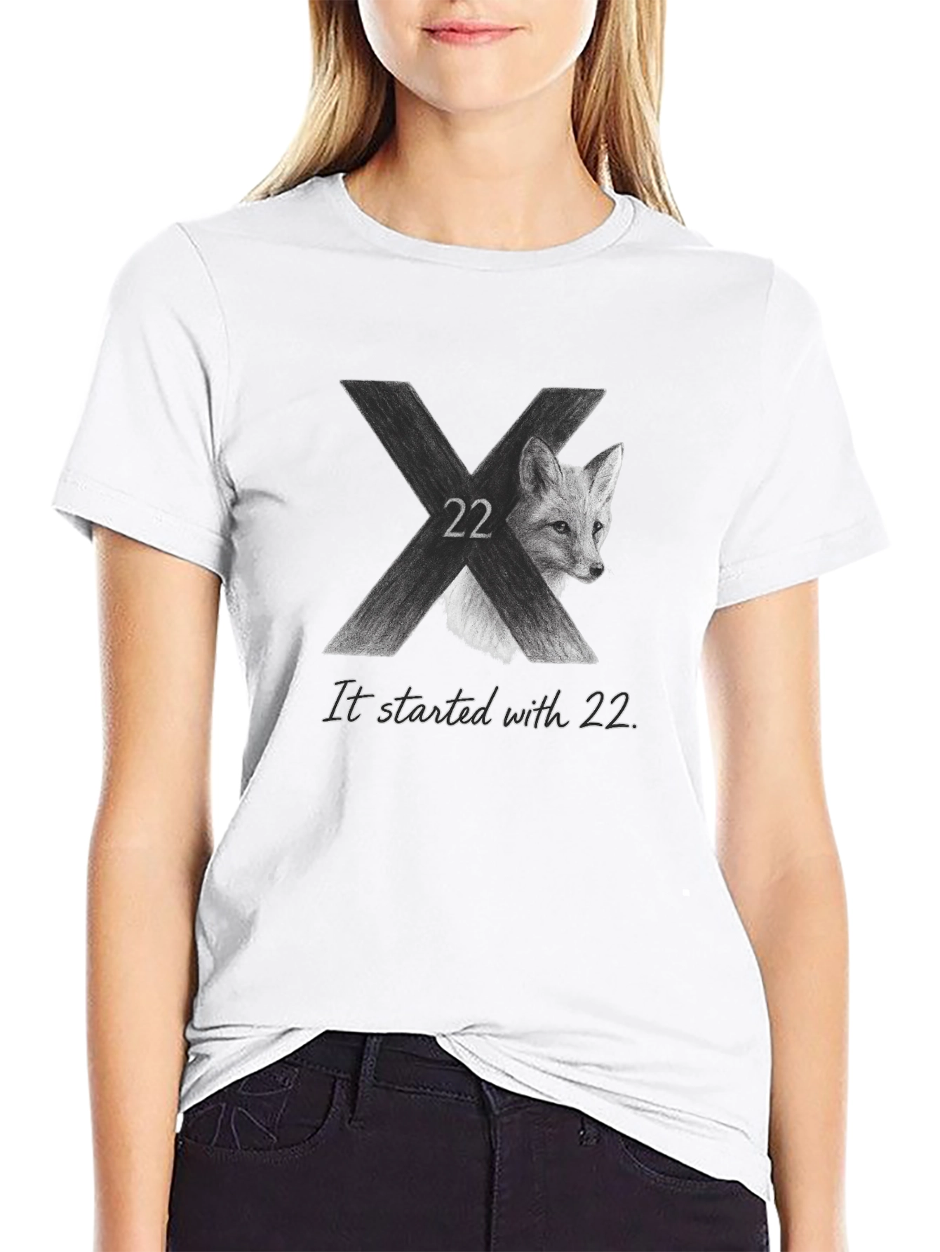 Fox 22 Black Graphic Tee