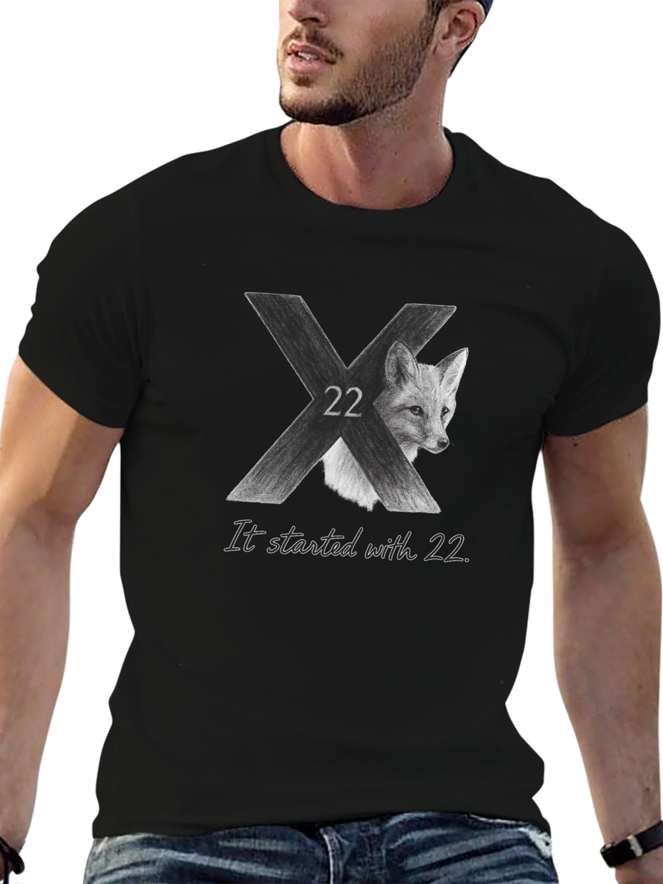 Fox 22 Black Graphic Tee