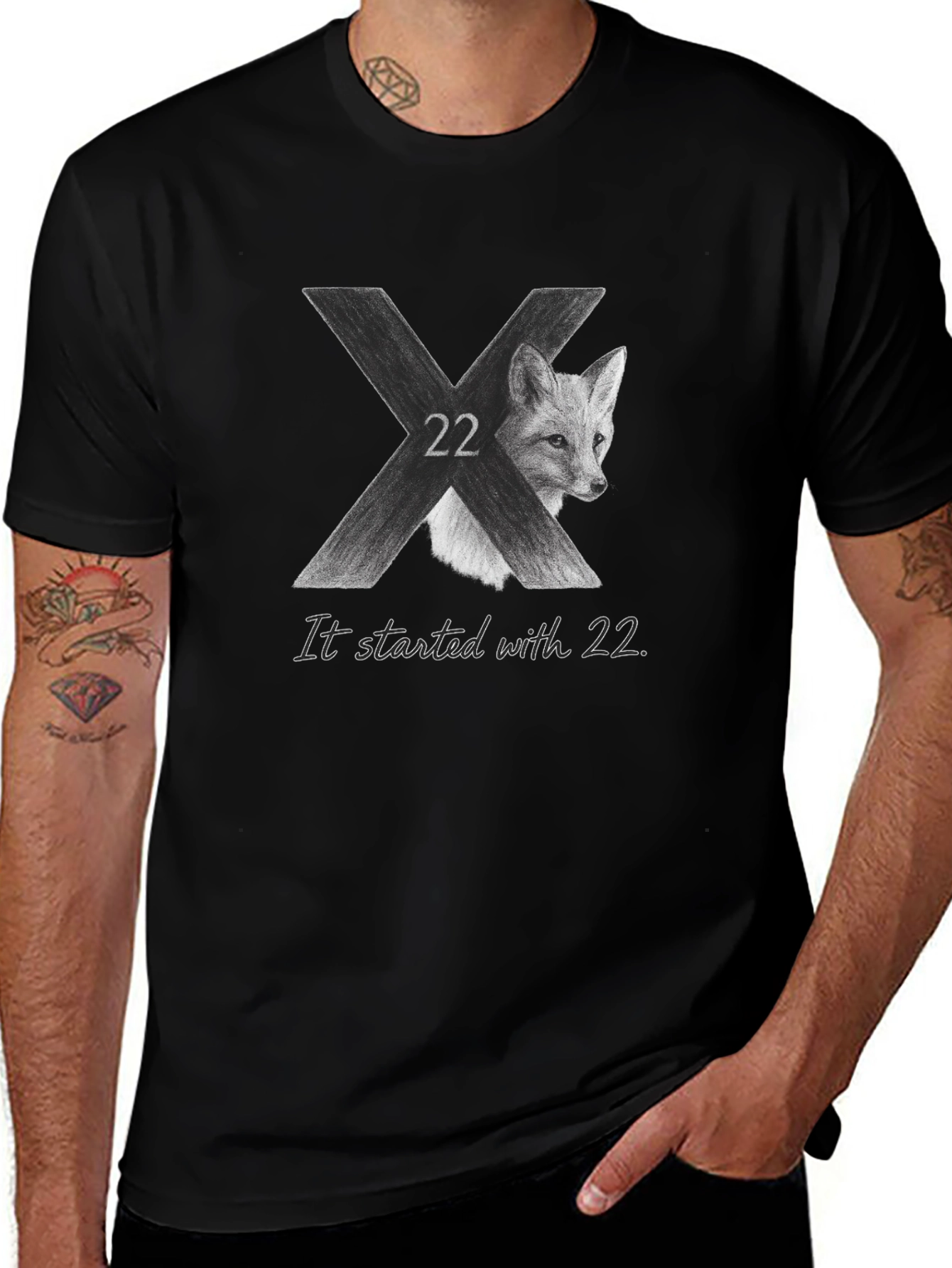 Fox 22 Black Graphic Tee