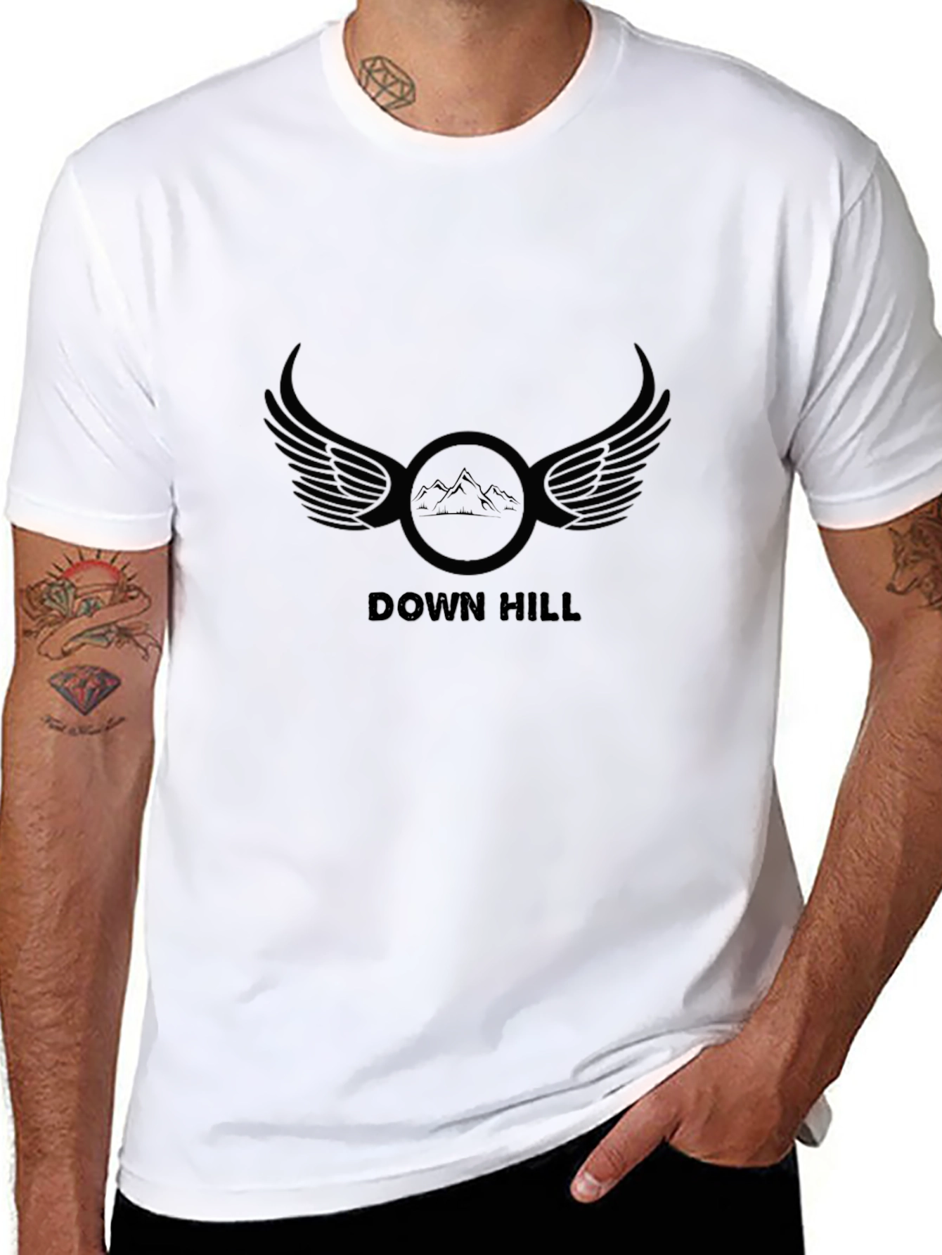 Down Hill Mountain Biking Tee - Black Graphic T-Shirt