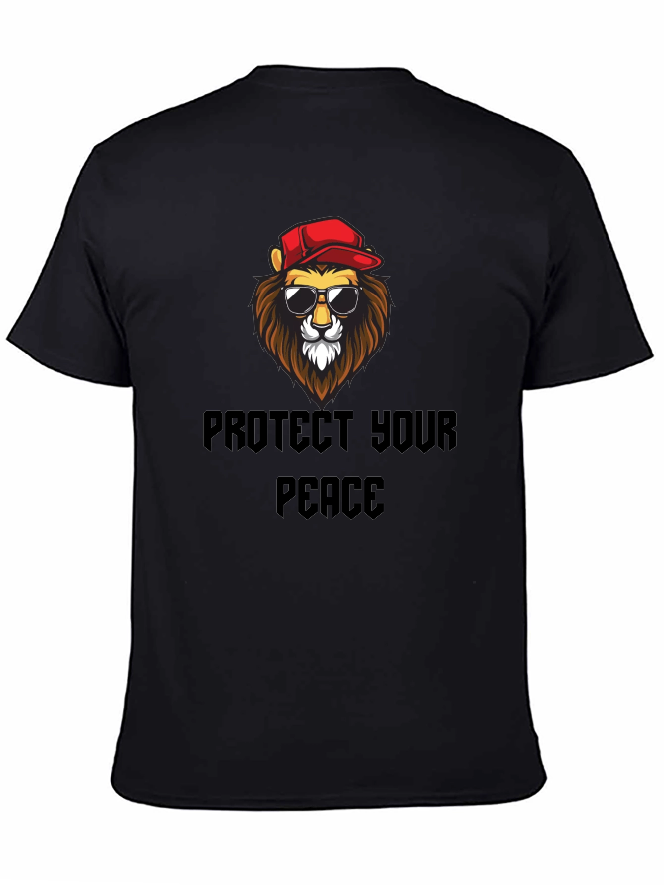 Protect Your Peace Lion Graphic Tee - Black