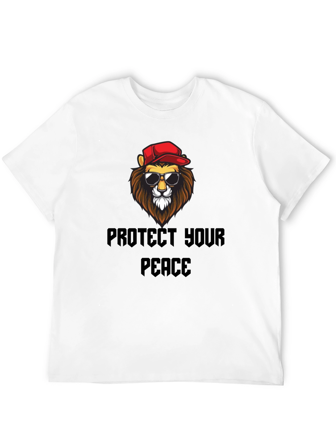 Protect Your Peace Lion Graphic Tee - Black