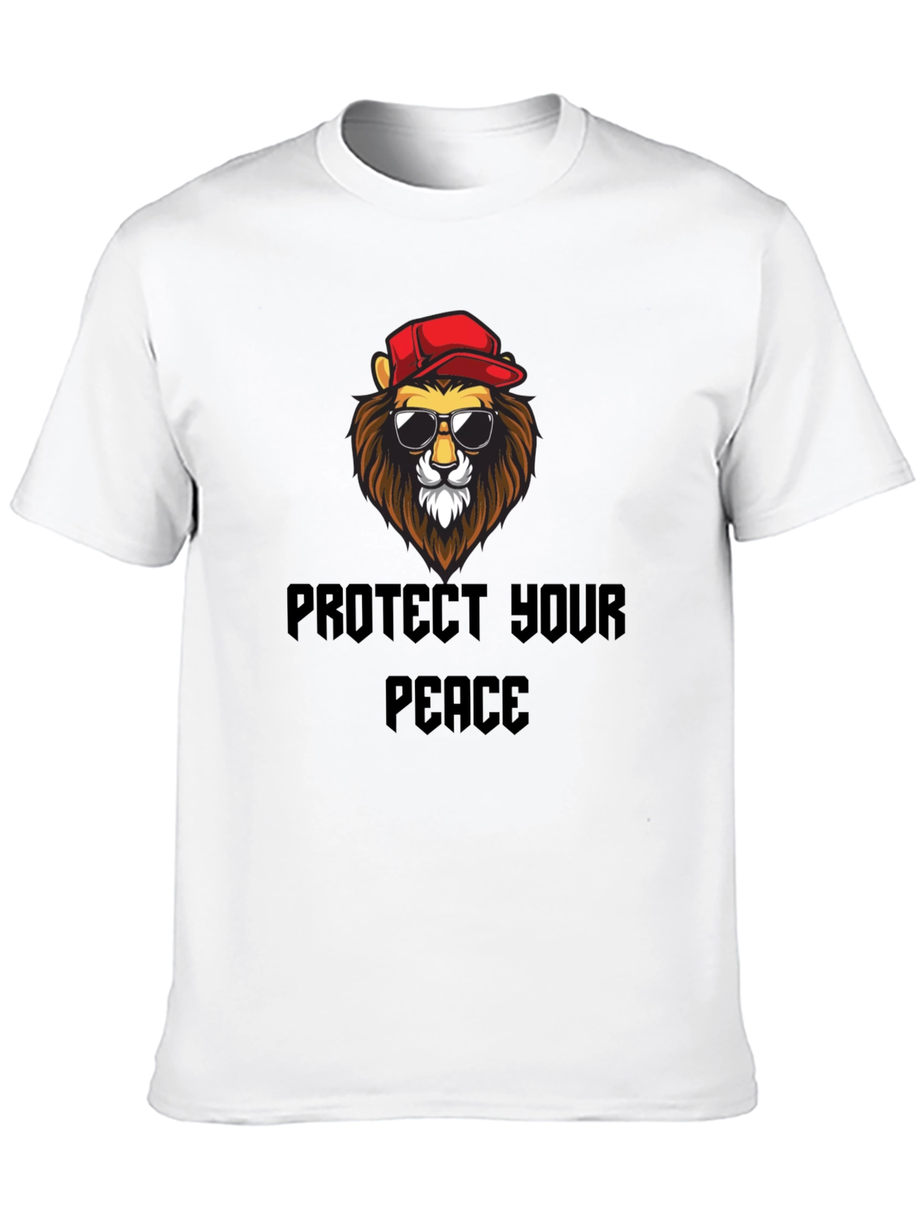 Protect Your Peace Lion Graphic Tee - Black