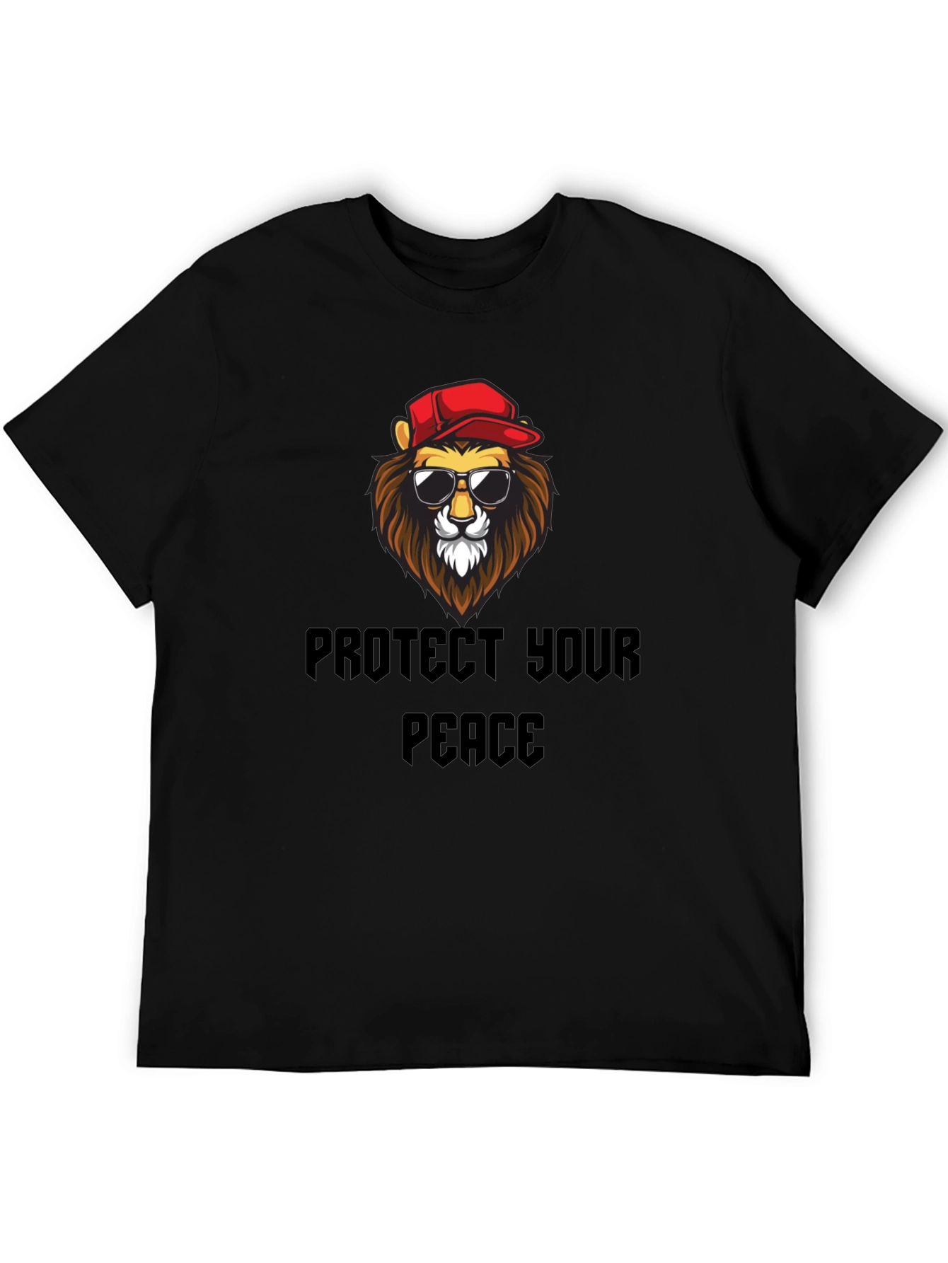 Protect Your Peace Lion Graphic Tee - Black