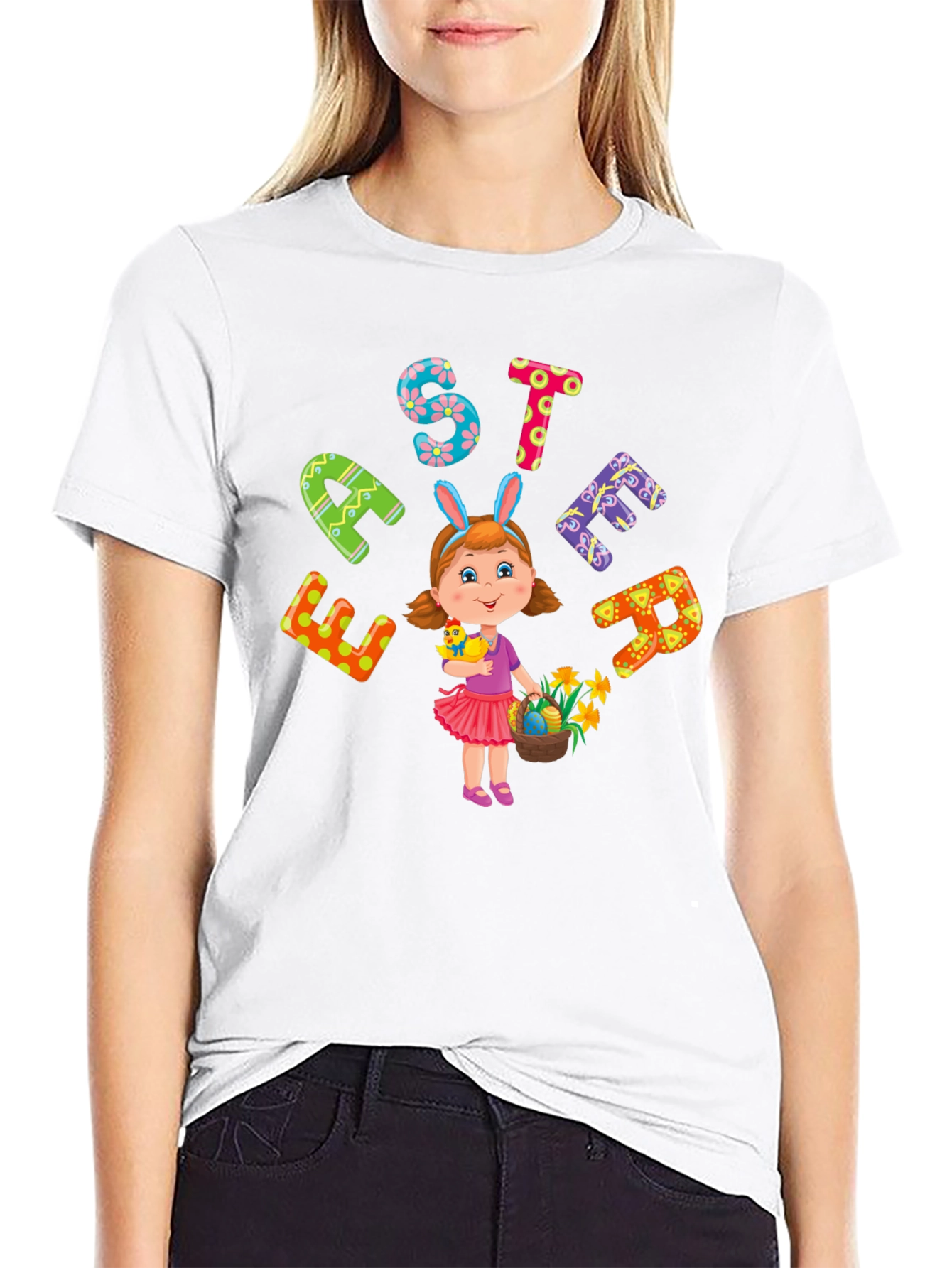Festive Easter Girl T-Shirt - Fun Holiday Apparel