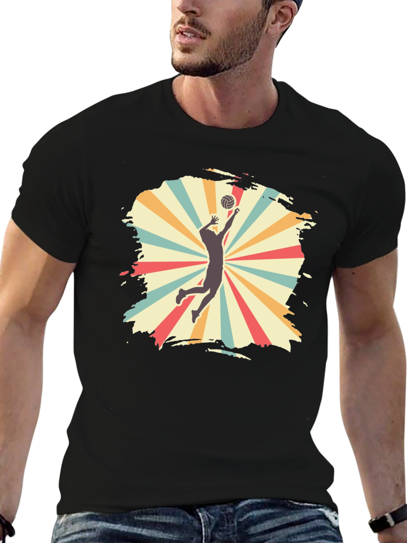Volleyball Retro Graphic T-Shirt