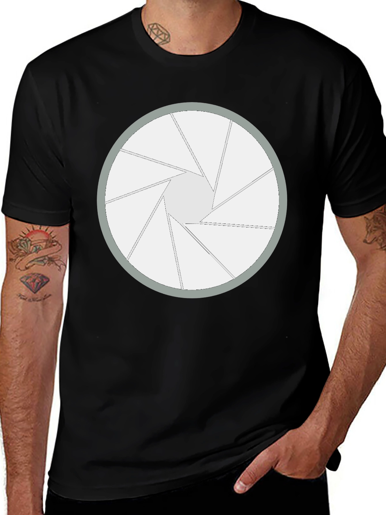 Aperture Blade Graphic Tee - Camera Shutter Design