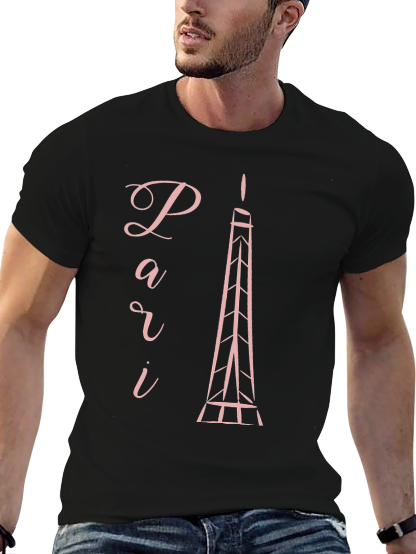 Paris Eiffel Tower Graphic Tee - Stylish Black T-Shirt