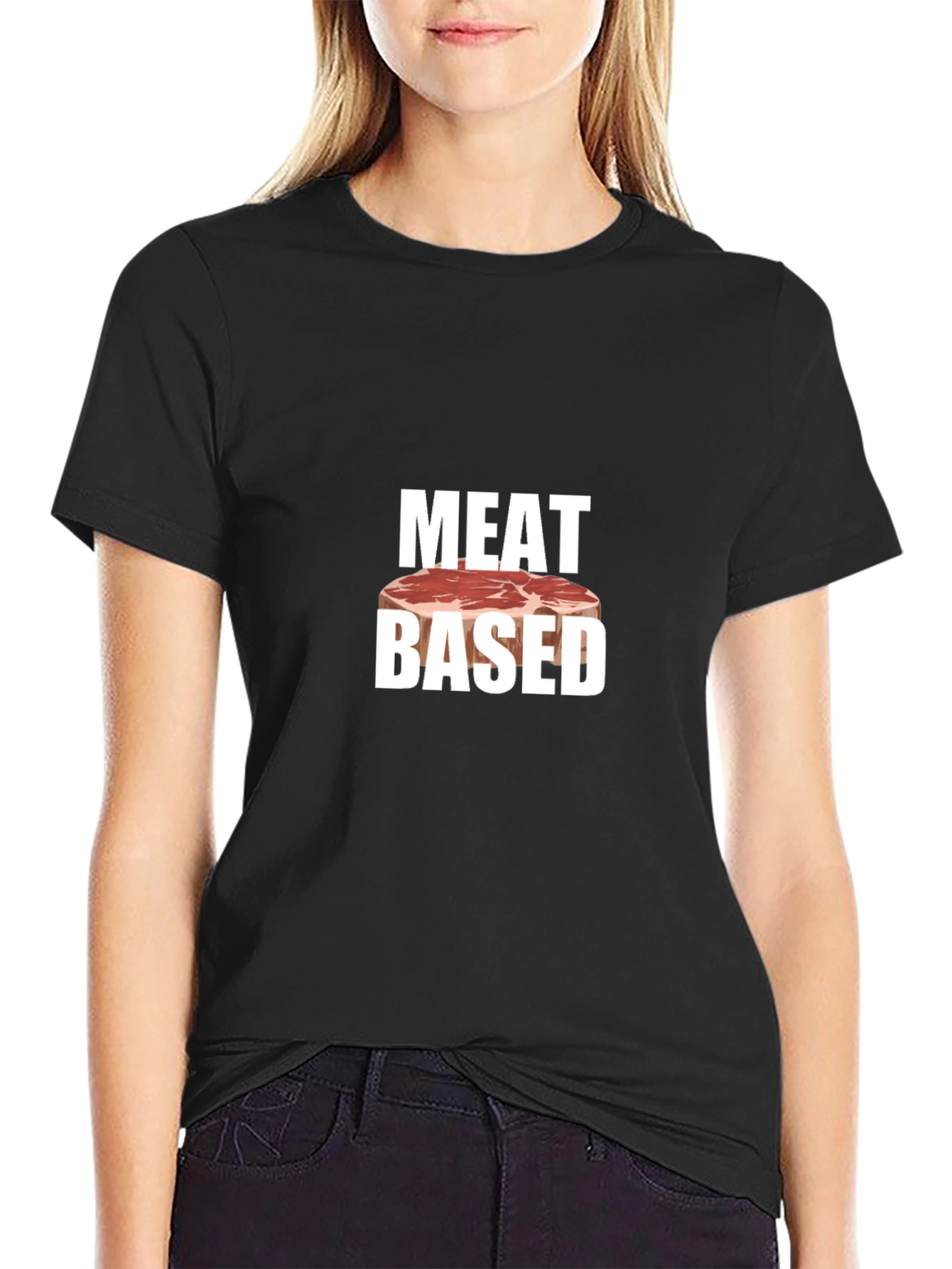 Meat Based Graphic T-Shirt - Black Cotton Tee