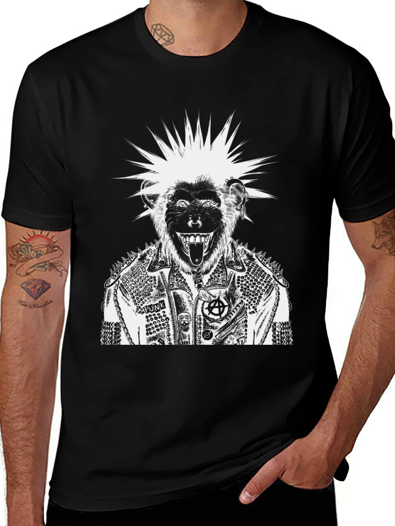 Punk Monkey Graphic T-Shirt