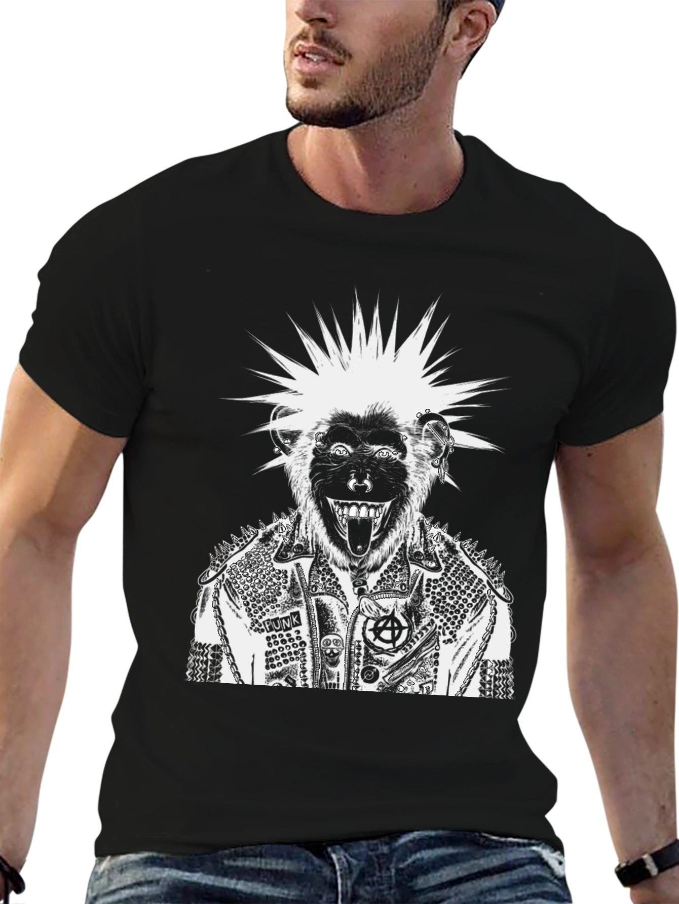 Punk Monkey Graphic T-Shirt