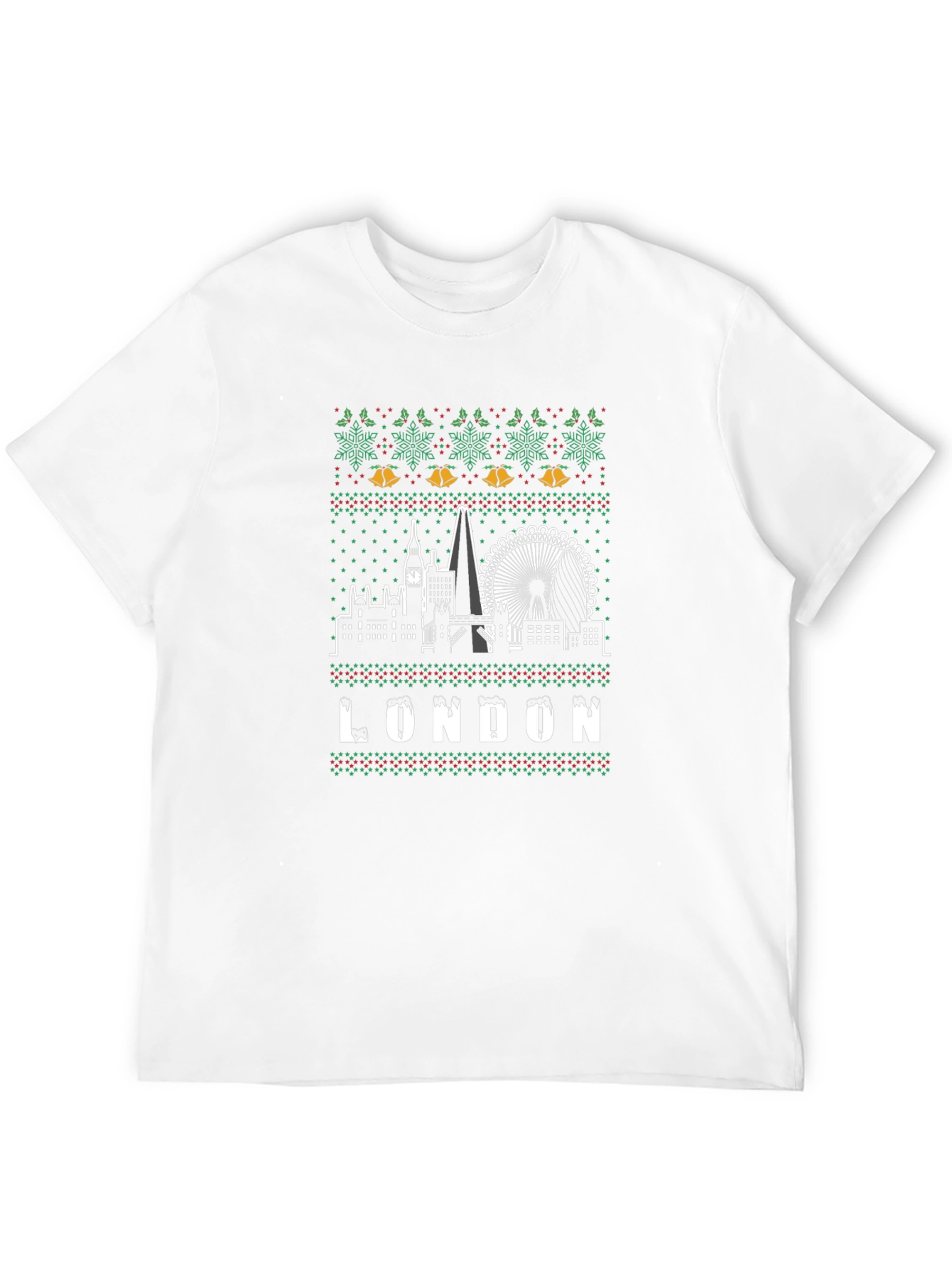 London Christmas Sweater Style T-Shirt