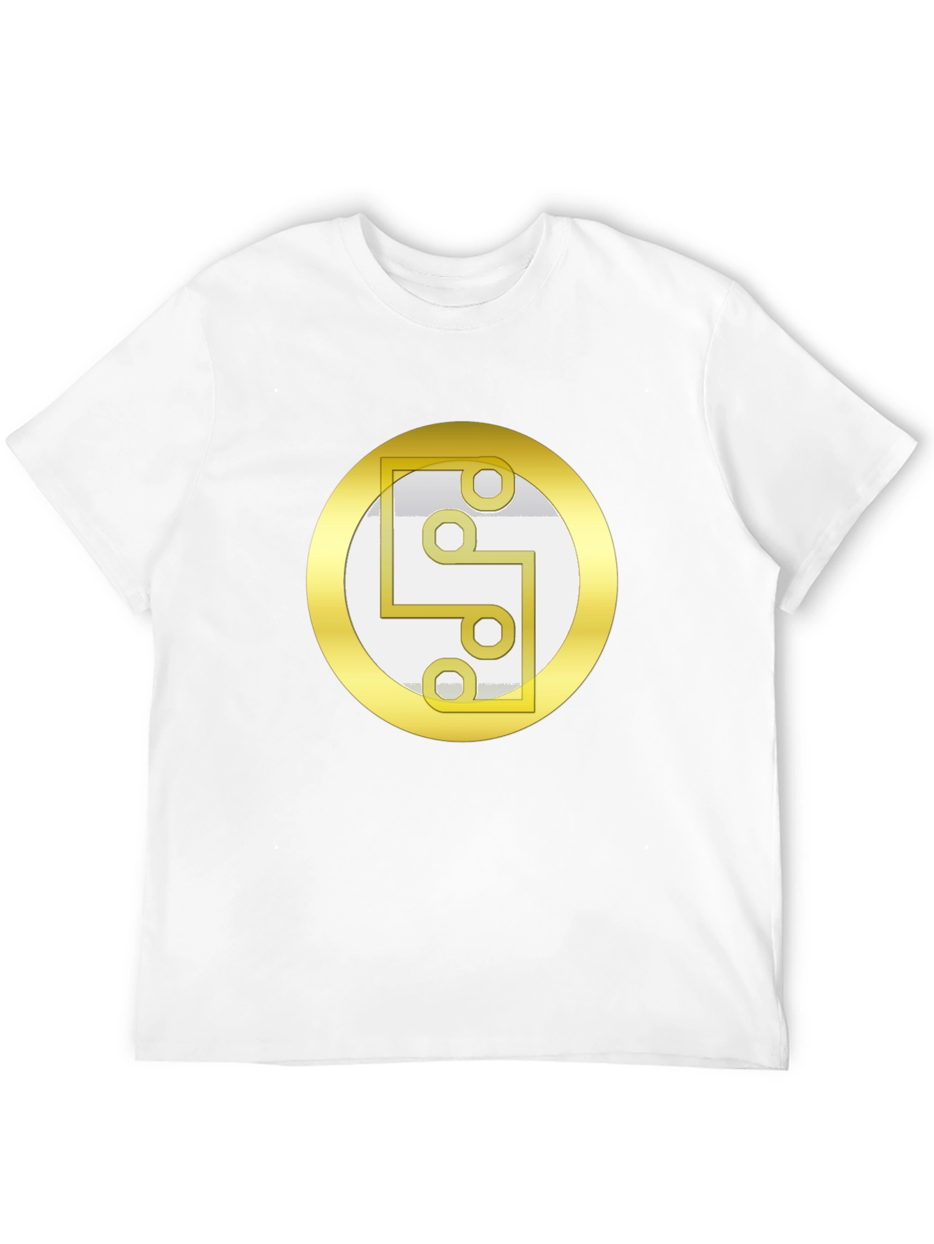 Geometric Circle Graphic Print Black T-Shirt